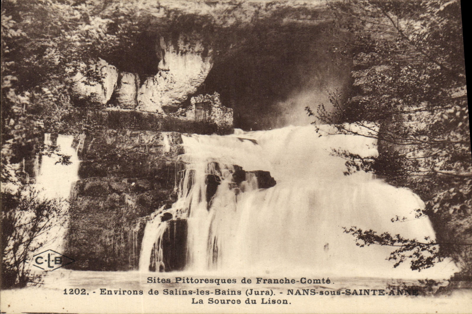VINTAGE POSTCARD Surroundings Saline les Bains Nans under Sainte Anne the source of Lison