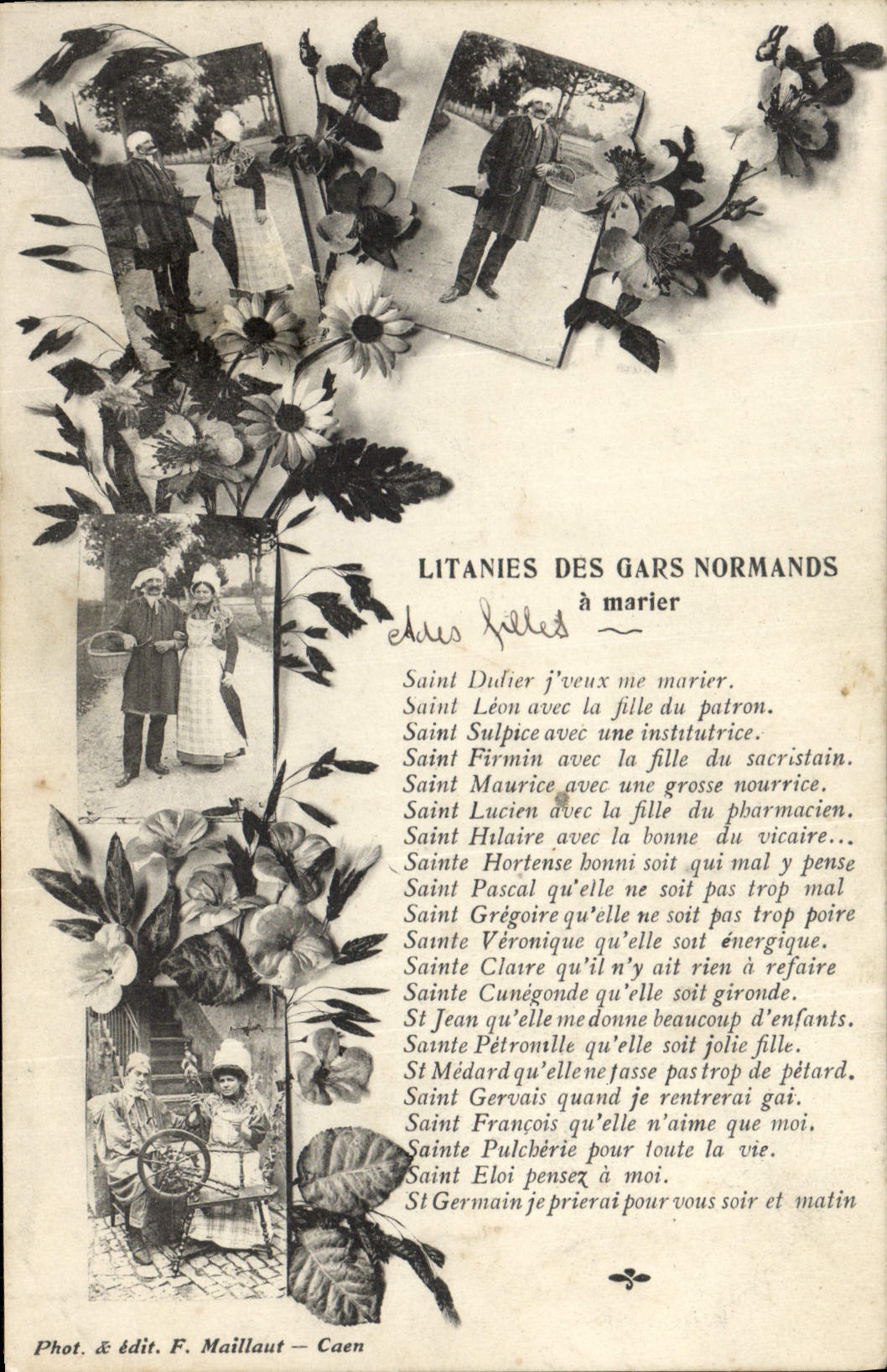 CPA Litanies des gars normands a marier 