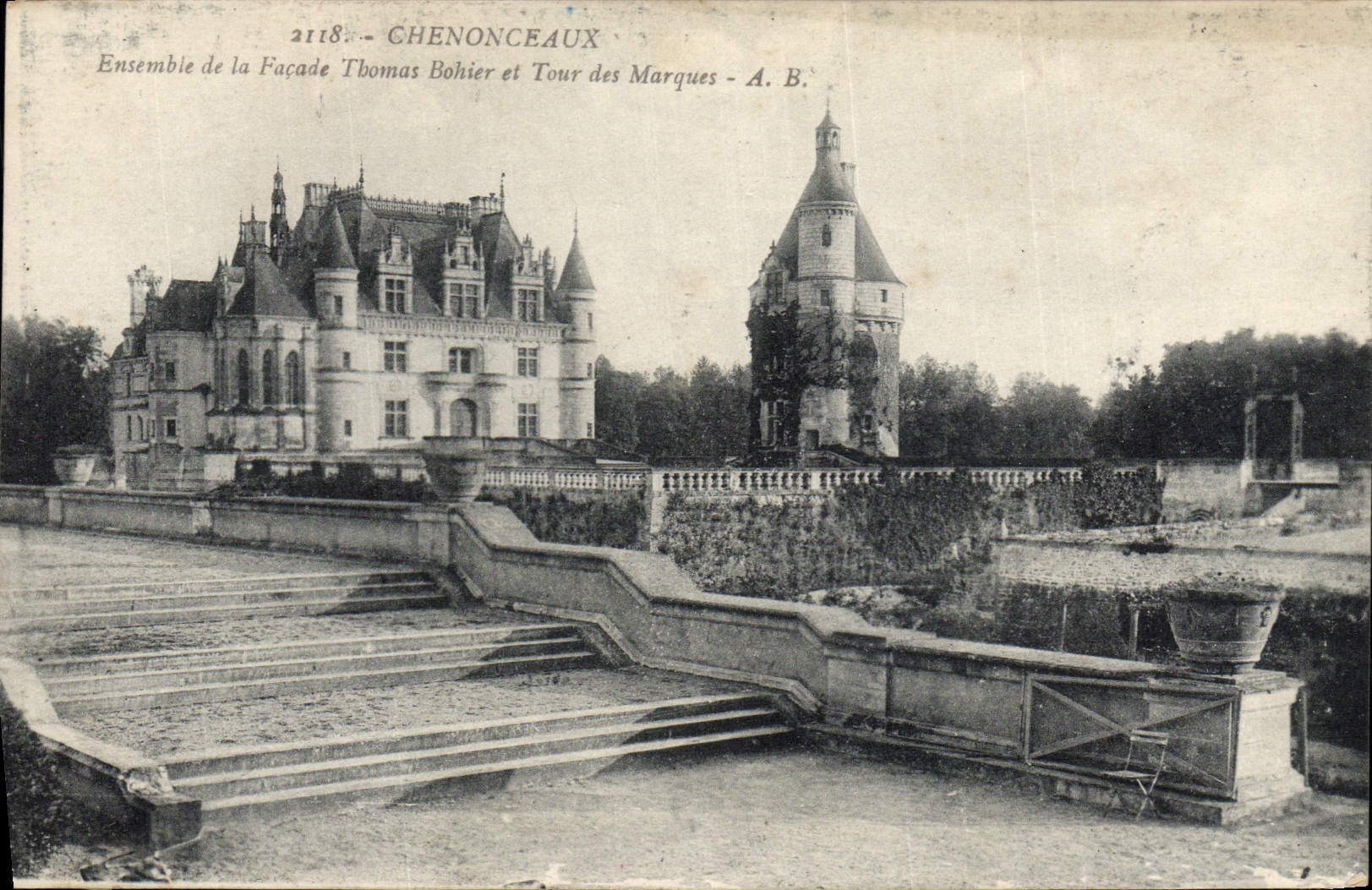 POSTAL Chenonceaux de la VENDIMIA junto del ataque frontal Thomas Bohier y del viaje de las marcas