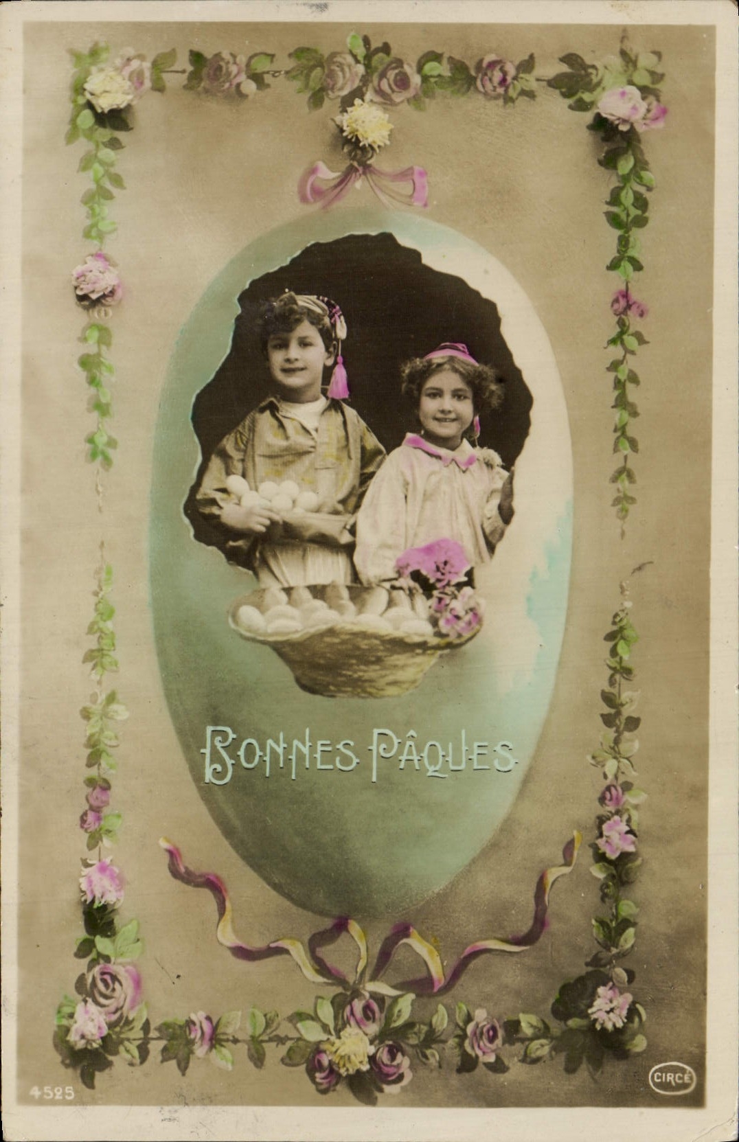 CPA Fantaisie Enfants Bonnes Paques