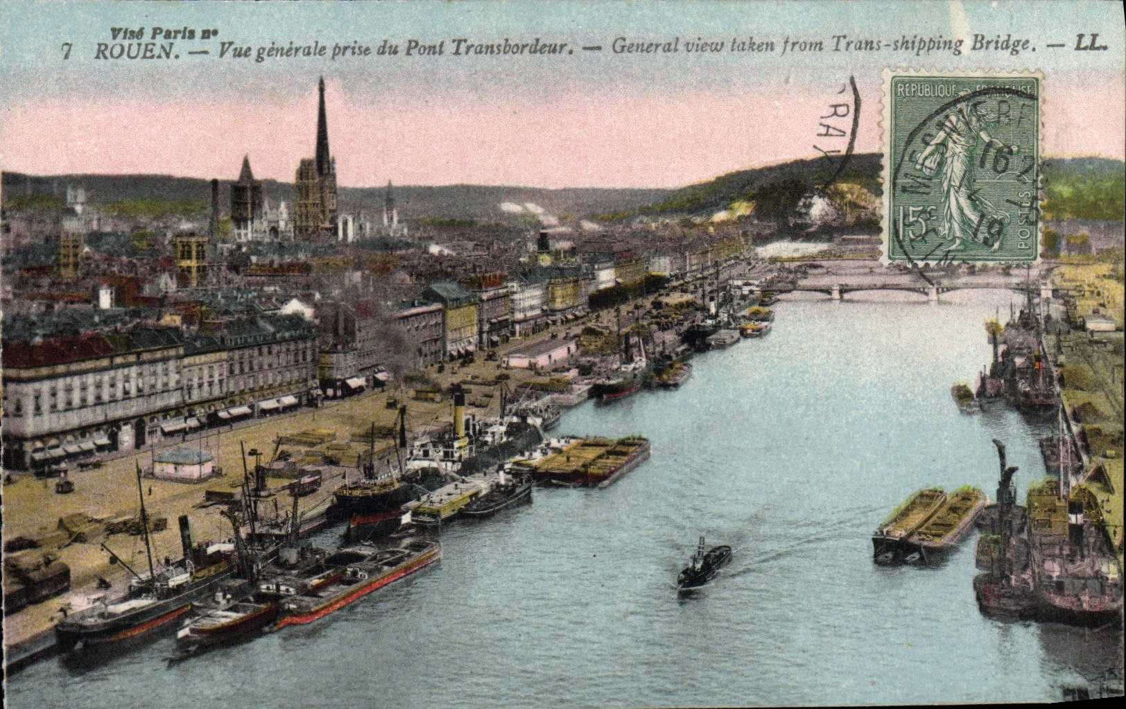 CPA Rouen Vue Generale Prise du Pont Transbordeur