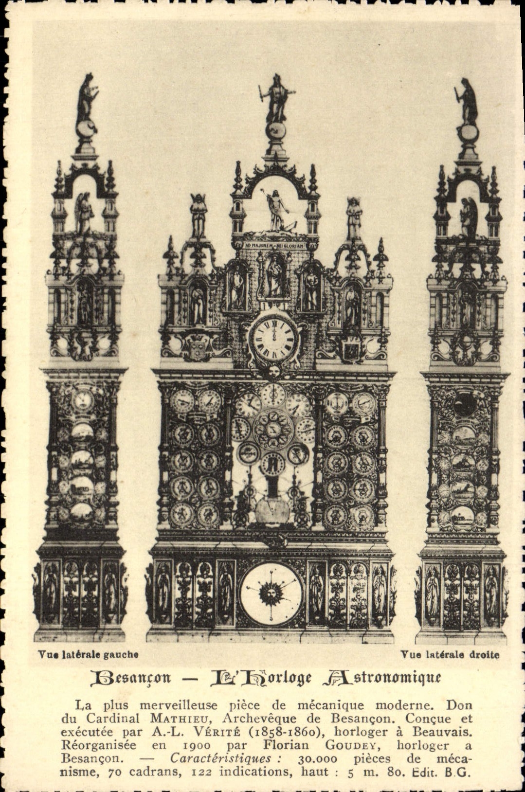 VINTAGE POSTCARD Besancon the Clock