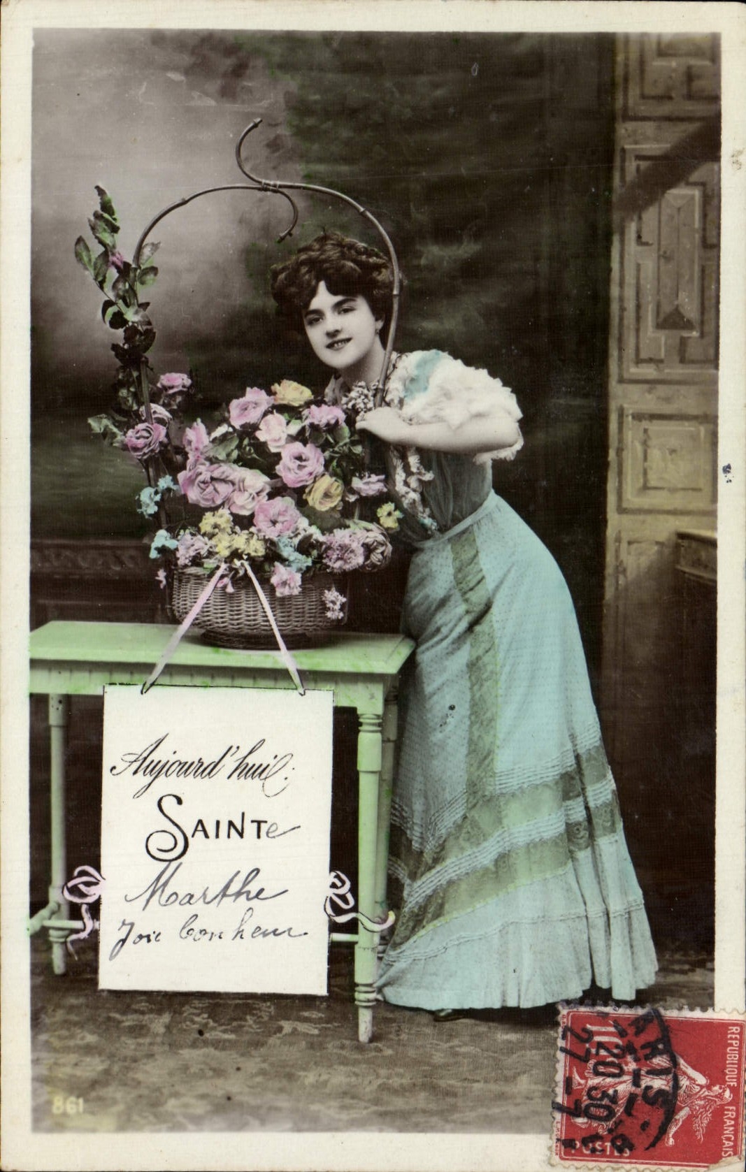VINTAGE POSTCARD Fantasy Woman Sainte Marthe