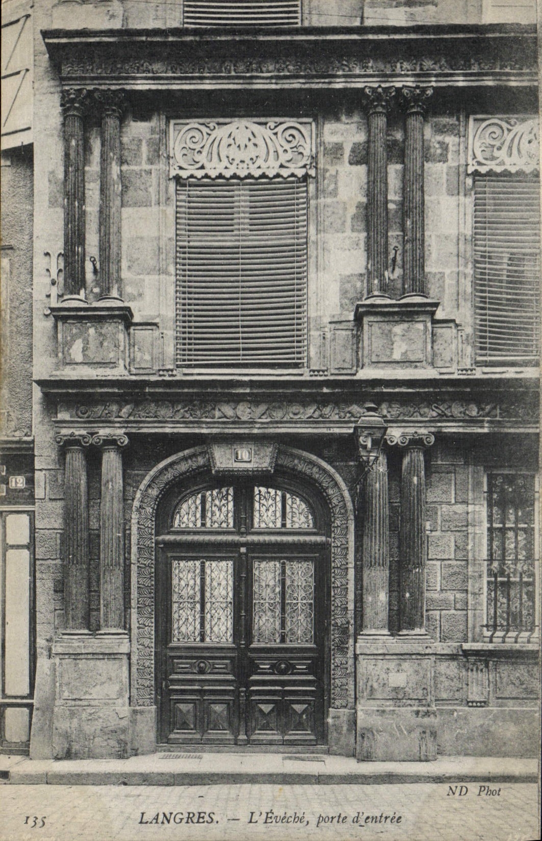 VINTAGE POSTCARD Langres Eveche Main door
