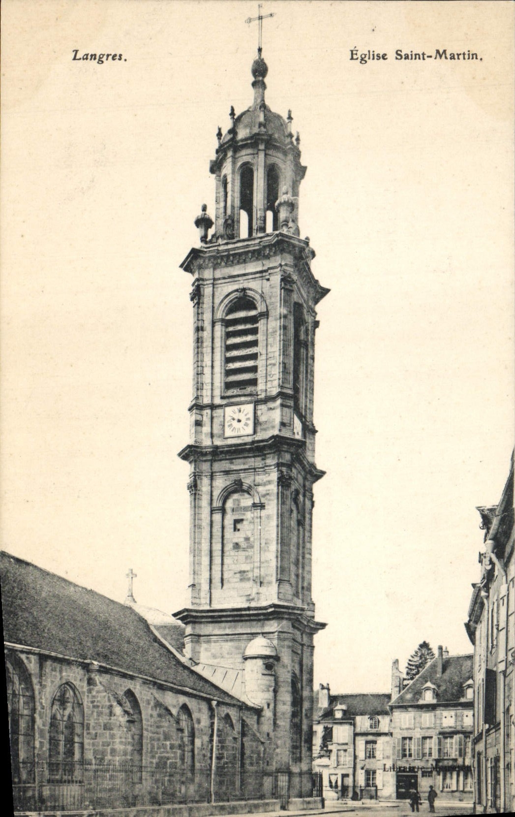 VINTAGE POSTCARD Langres Church Martin Saint
