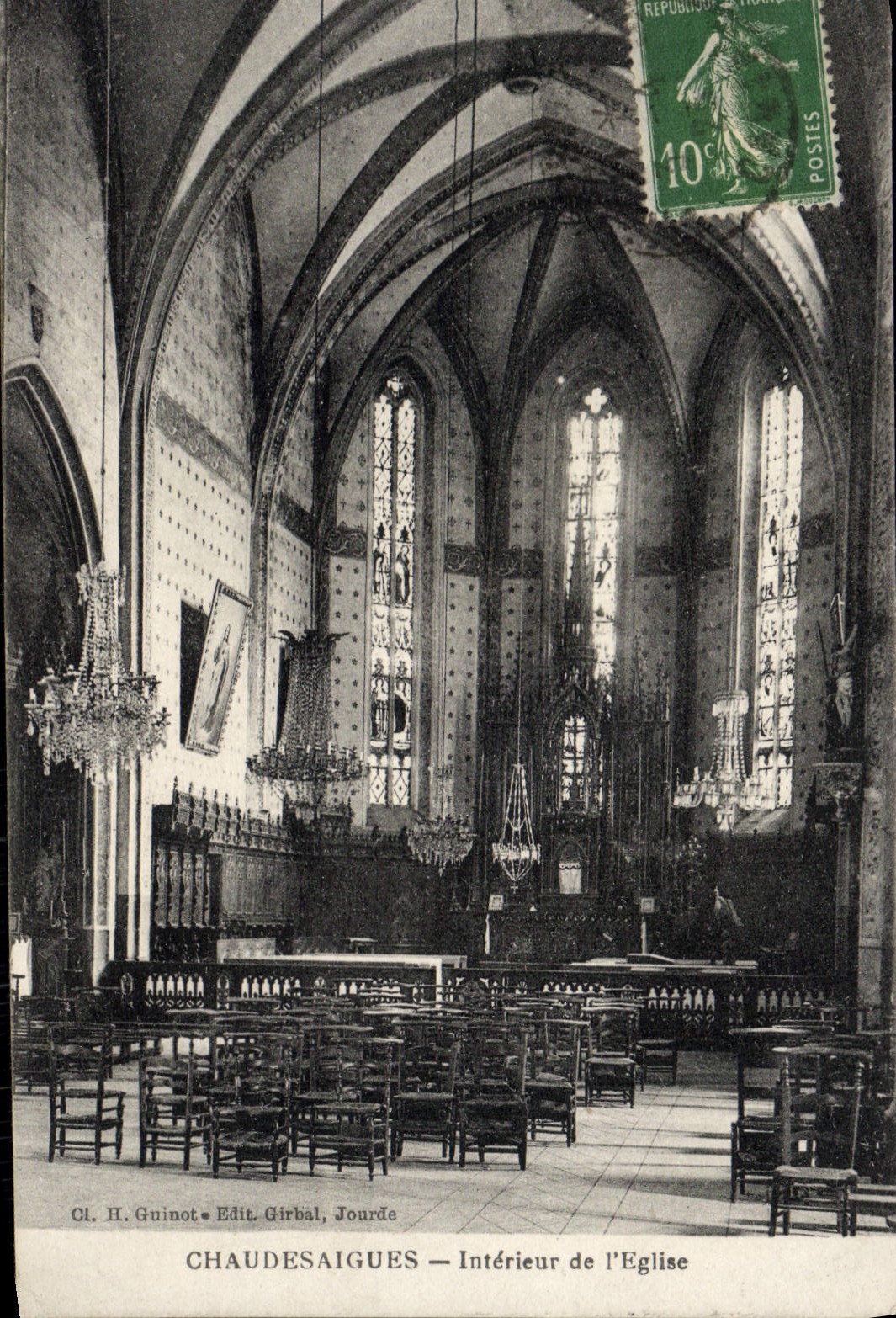 CPA Chaudesaigues Interieur de L'Eglise