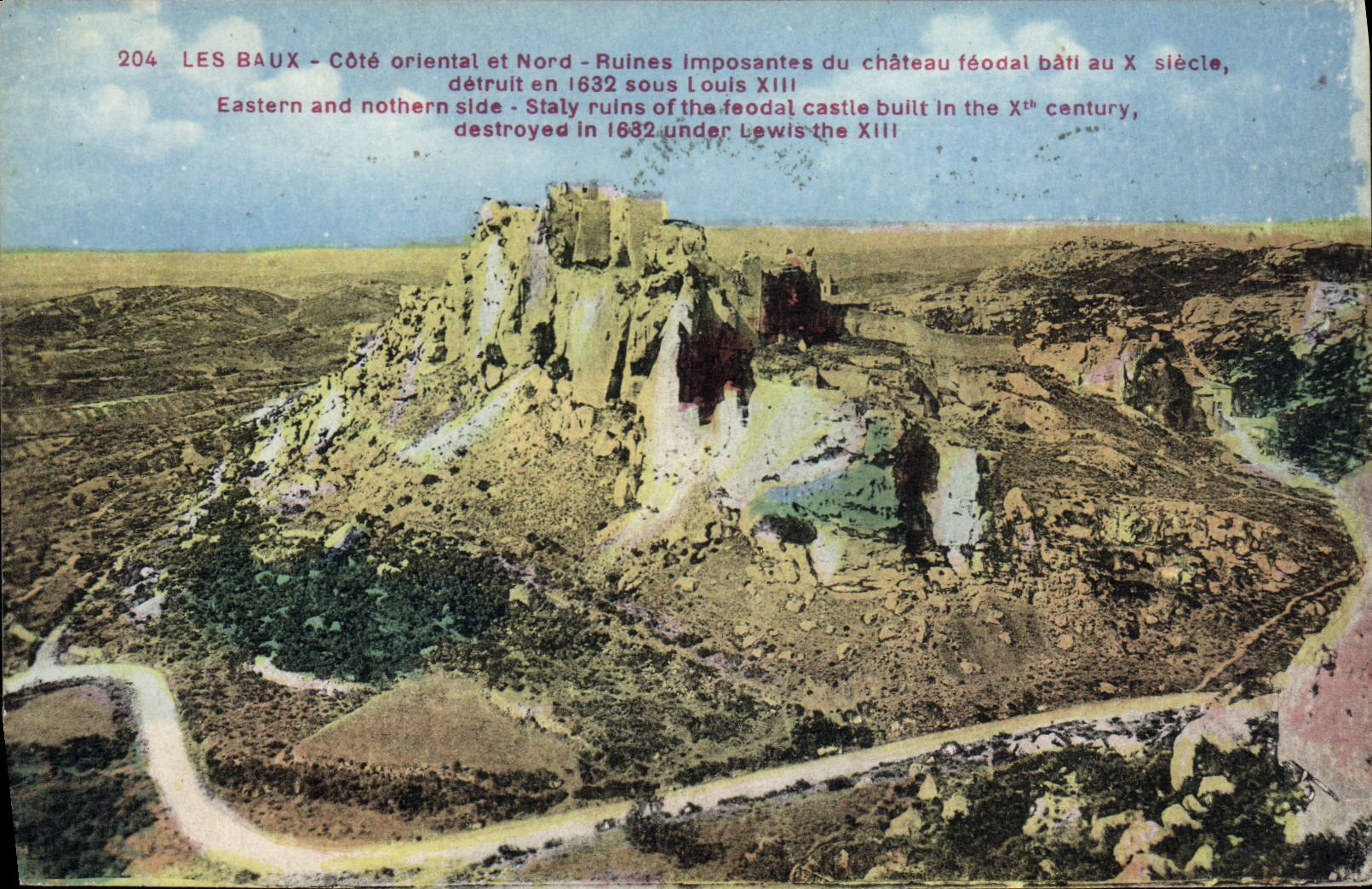 CPA Les Baux Cote Oriental et Nord Ruines Imposantes du chateau feodal
