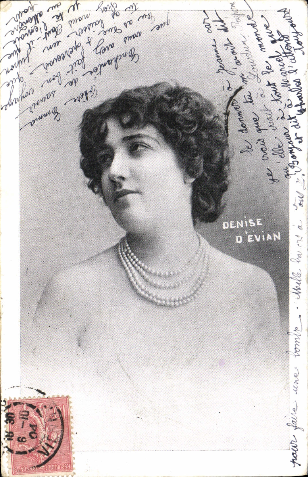 VINTAGE POSTCARD Fantasy Denise Woman of Evian
