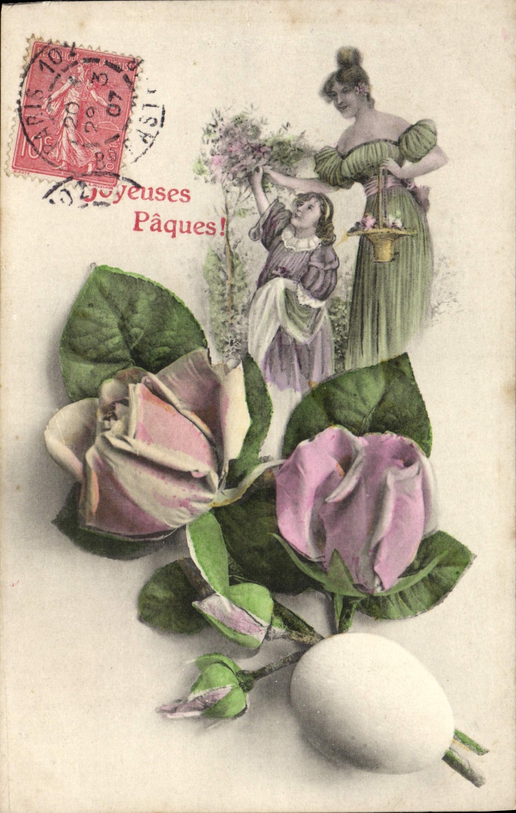 VINTAGE POSTCARD Merry Fantasy Easter