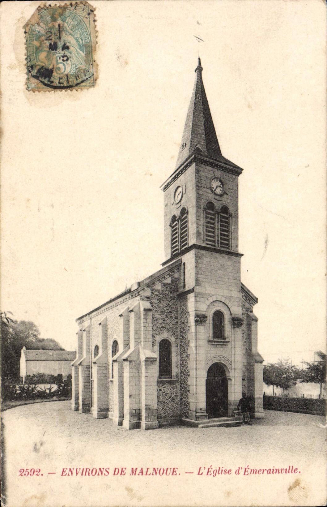 VINTAGE POSTCARD Surroundings of Malnoue the Church of Emerainville