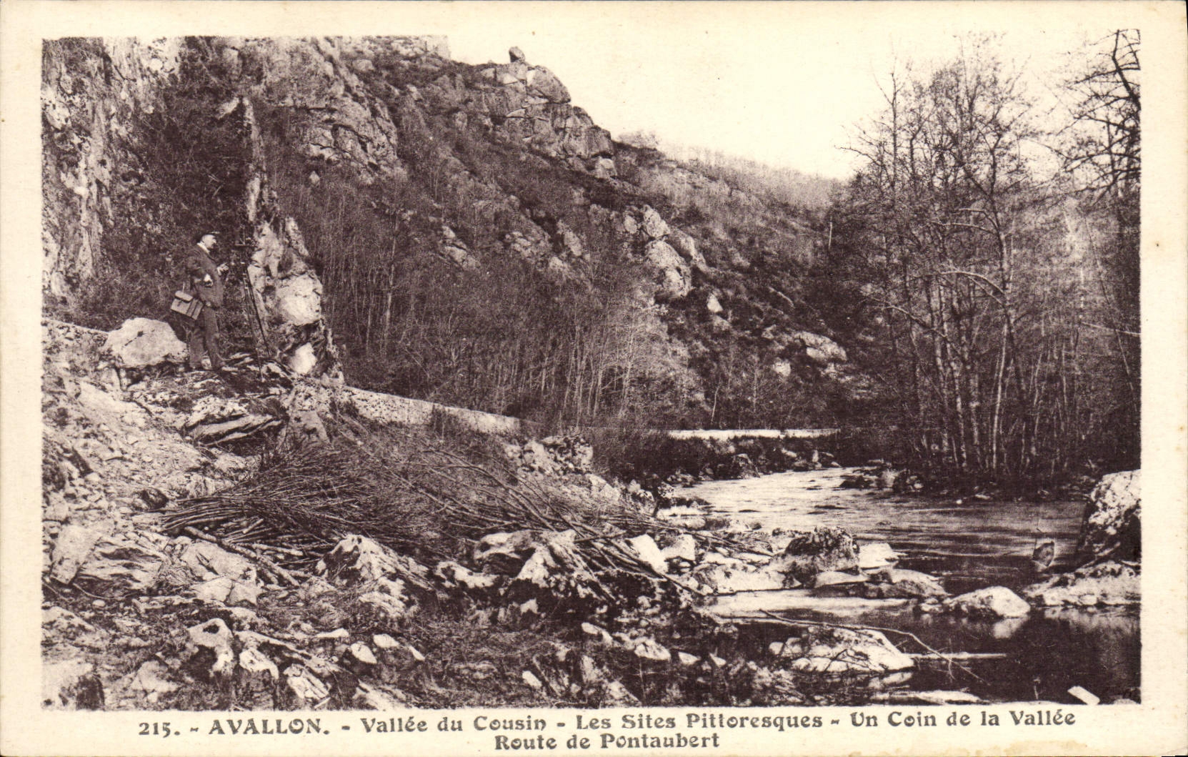 Valle de Avallon de la POSTAL de la VENDIMIA de los sitios pintorescos del primo una esquina del camino del valle de Pontaubert