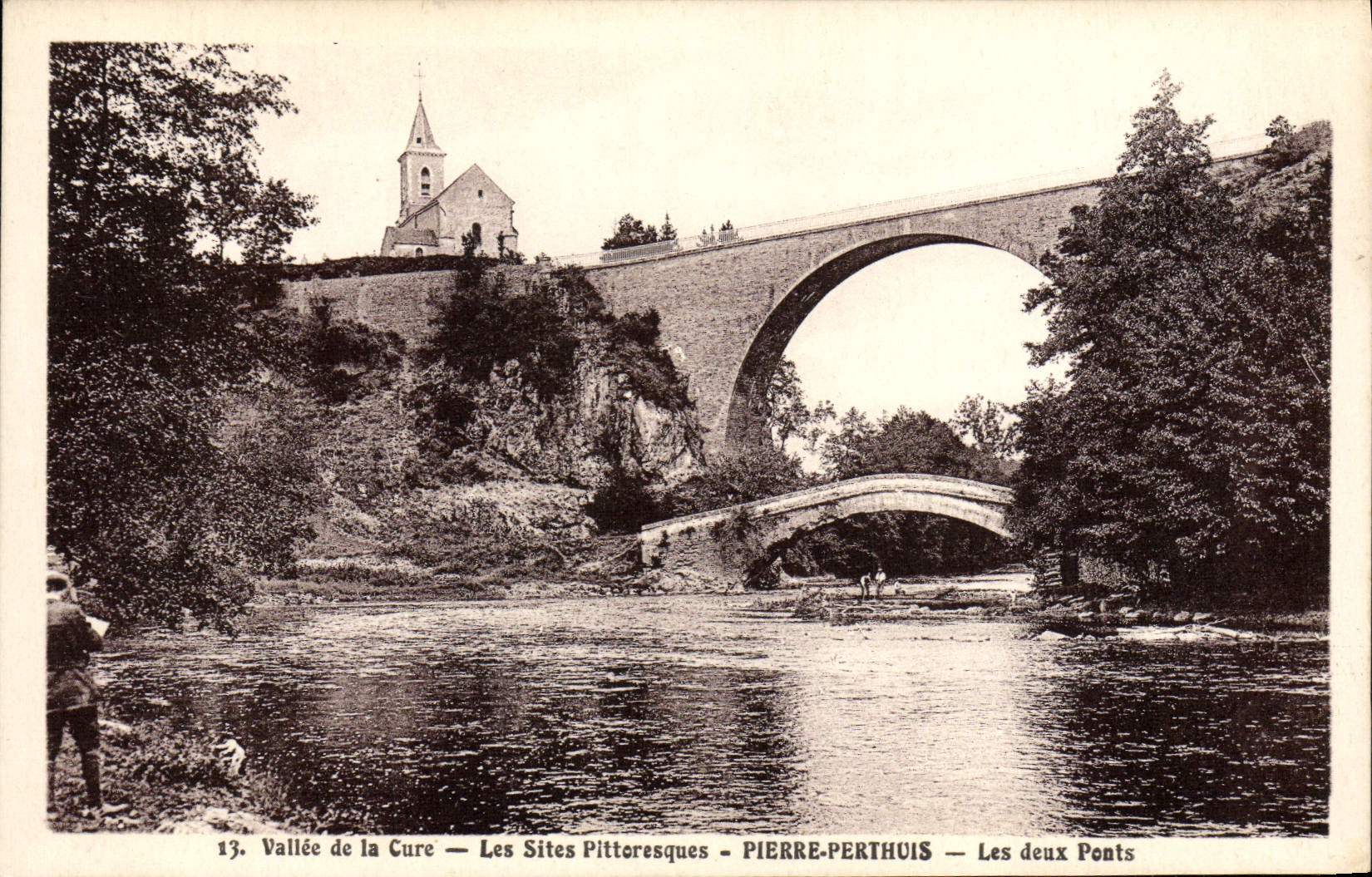 CPA Vallee de la Cure Les Sites Pittoresques Pierre Perthois Les deux ponts