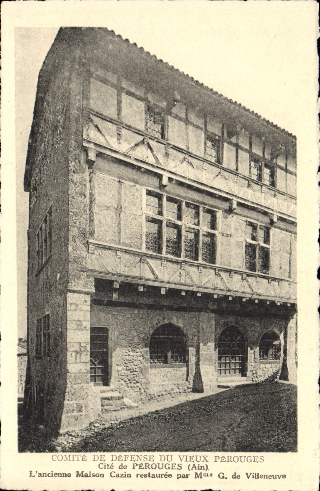 CPA Perouges Comite de Defense du Vieux Perouges l'ancienne maison Cazin