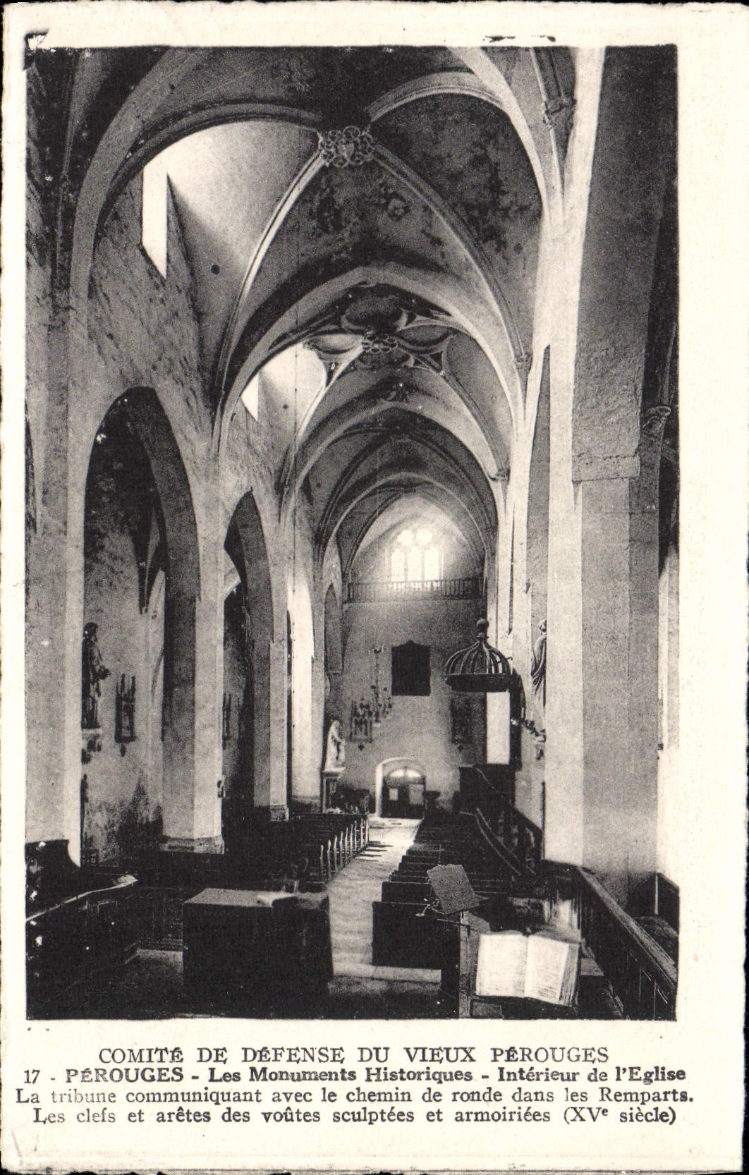 CPA Perouges Comite de Defense du Vieux Perouges Interieur de l'eglise