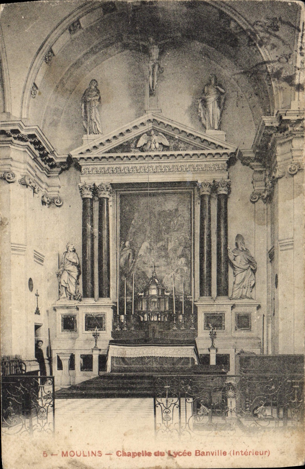 VINTAGE POSTCARD Moulins Vault of the Banville College