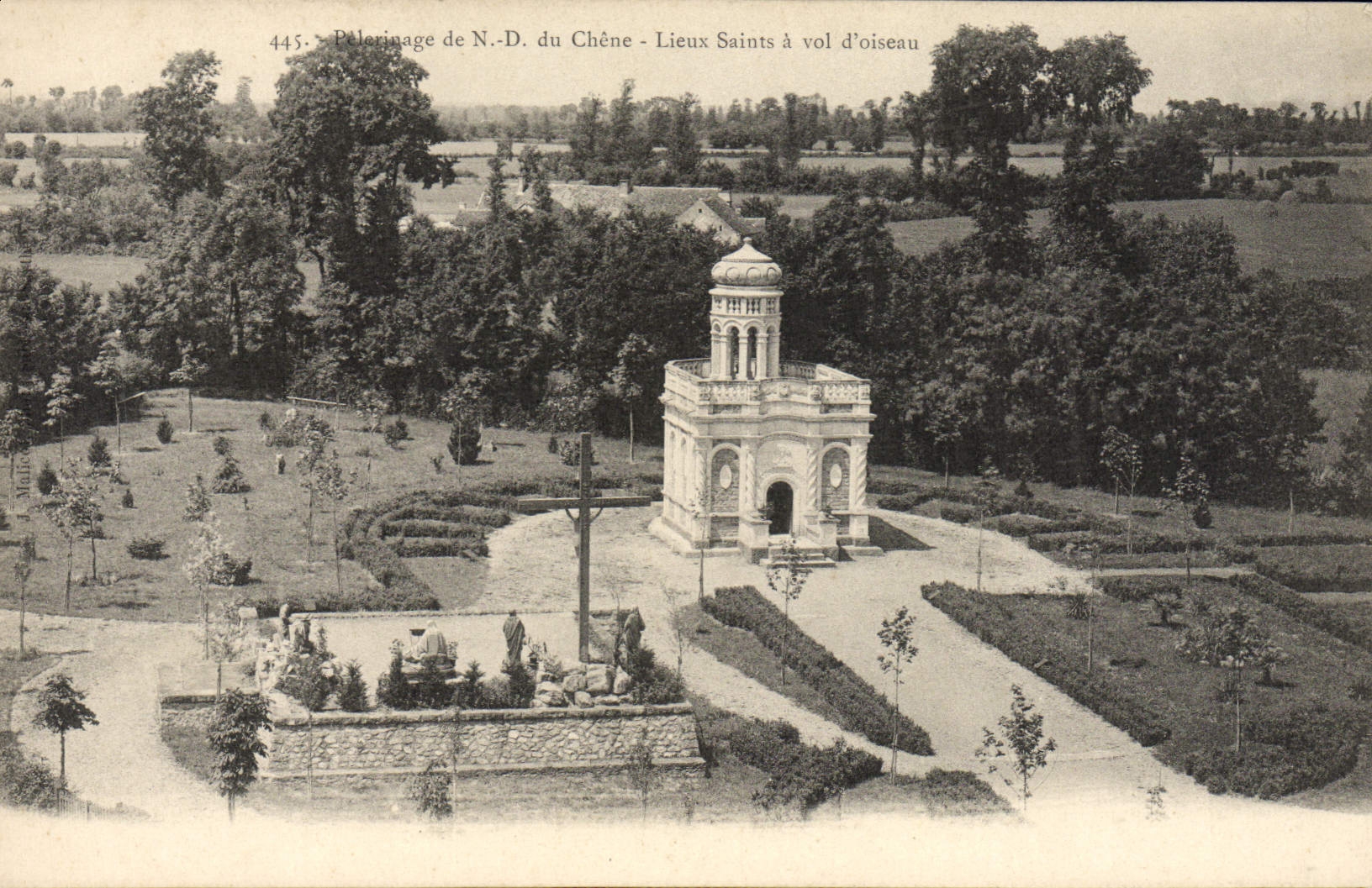 CPA Pelerigage de Notre Dame du Chene Lieux Saints a vol d'Oiseau