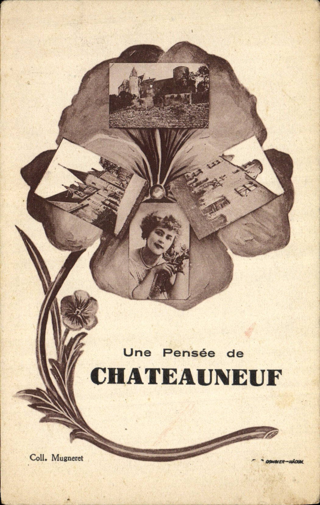 VINTAGE POSTCARD a Thought of Chateauneuf