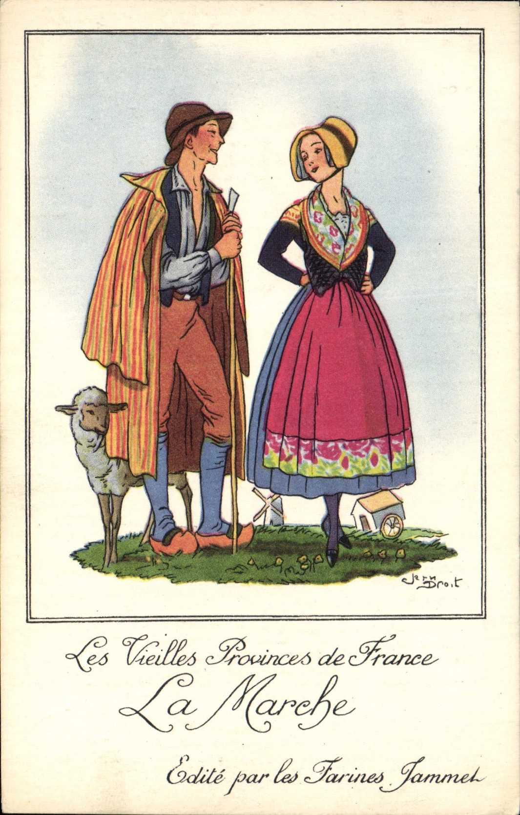 CPA Les Vieilles Provinces de France La Marche Farines Jammet Folklore