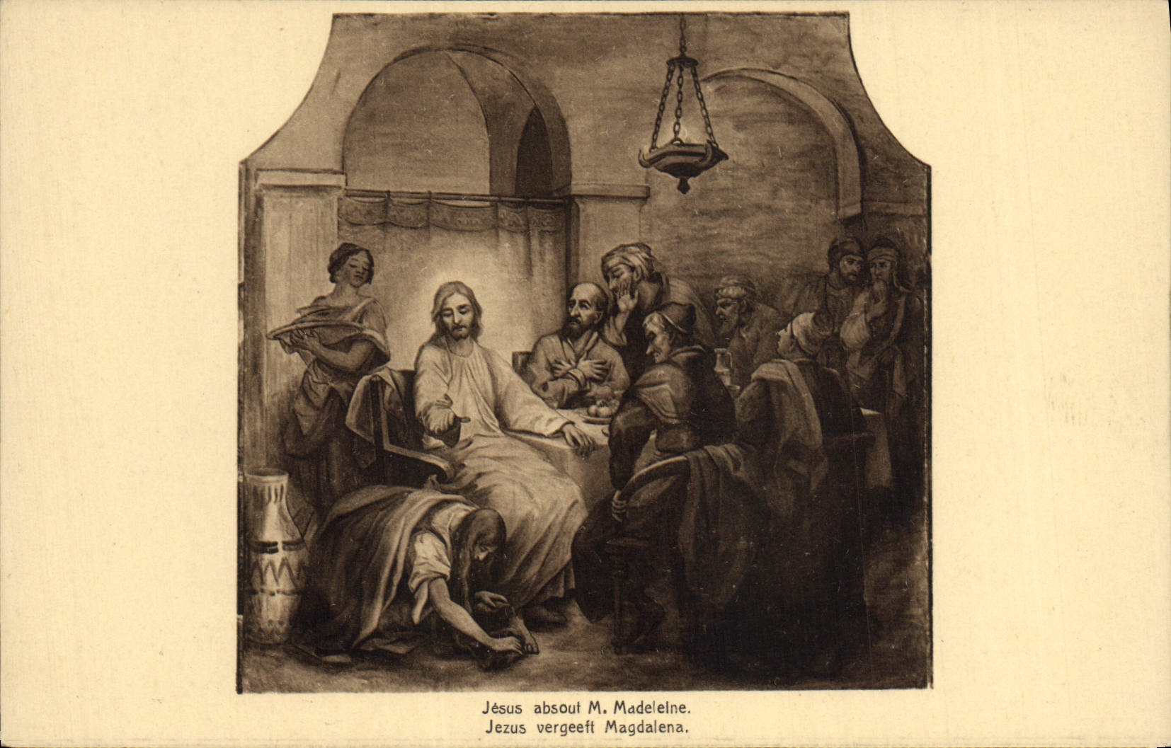 VINTAGE POSTCARD Jesus Exonerates Mr. Madeleine