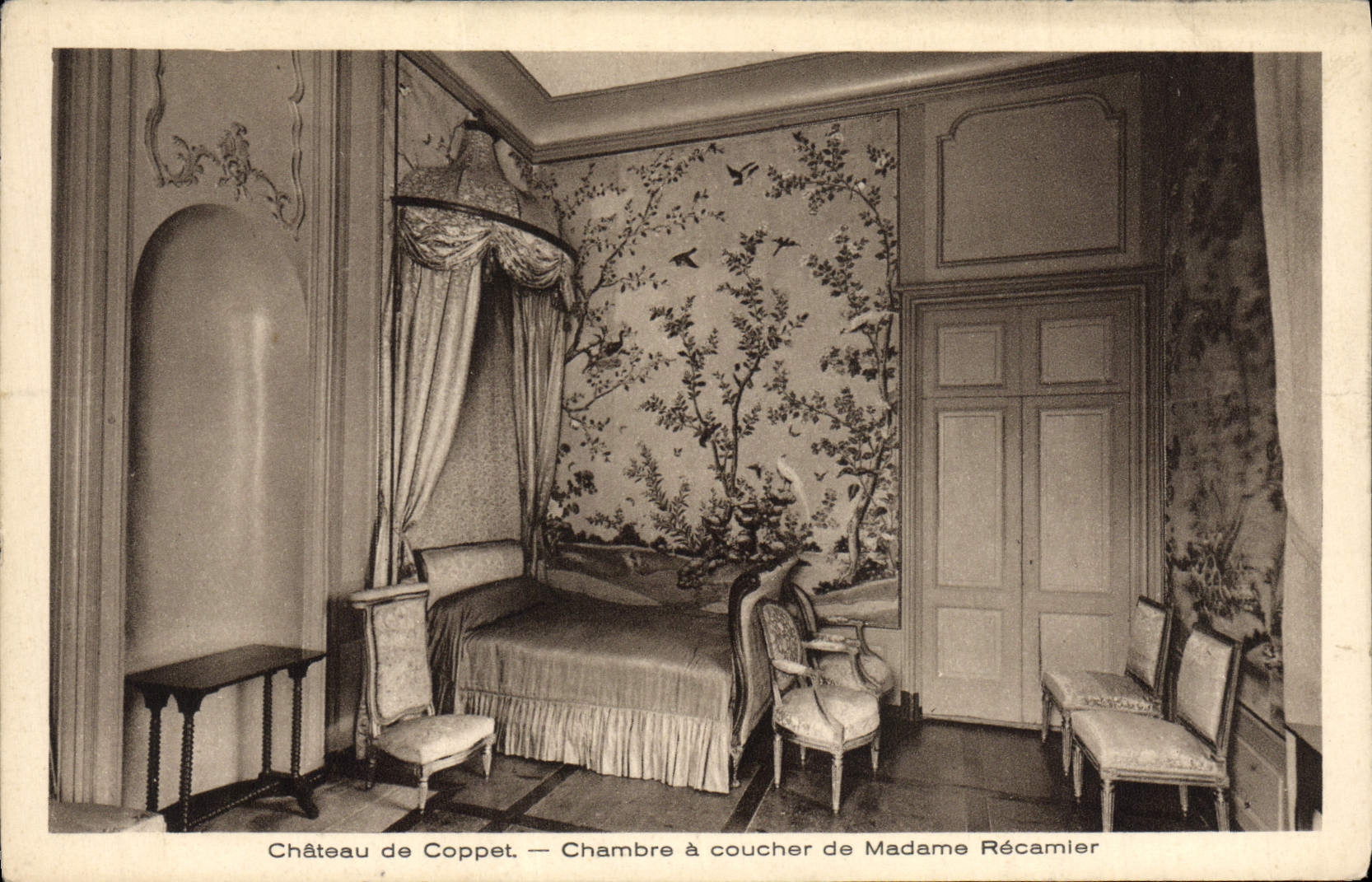 VINTAGE POSTCARD Castle of Coppet Chambre has to lay down Mrs Recamier