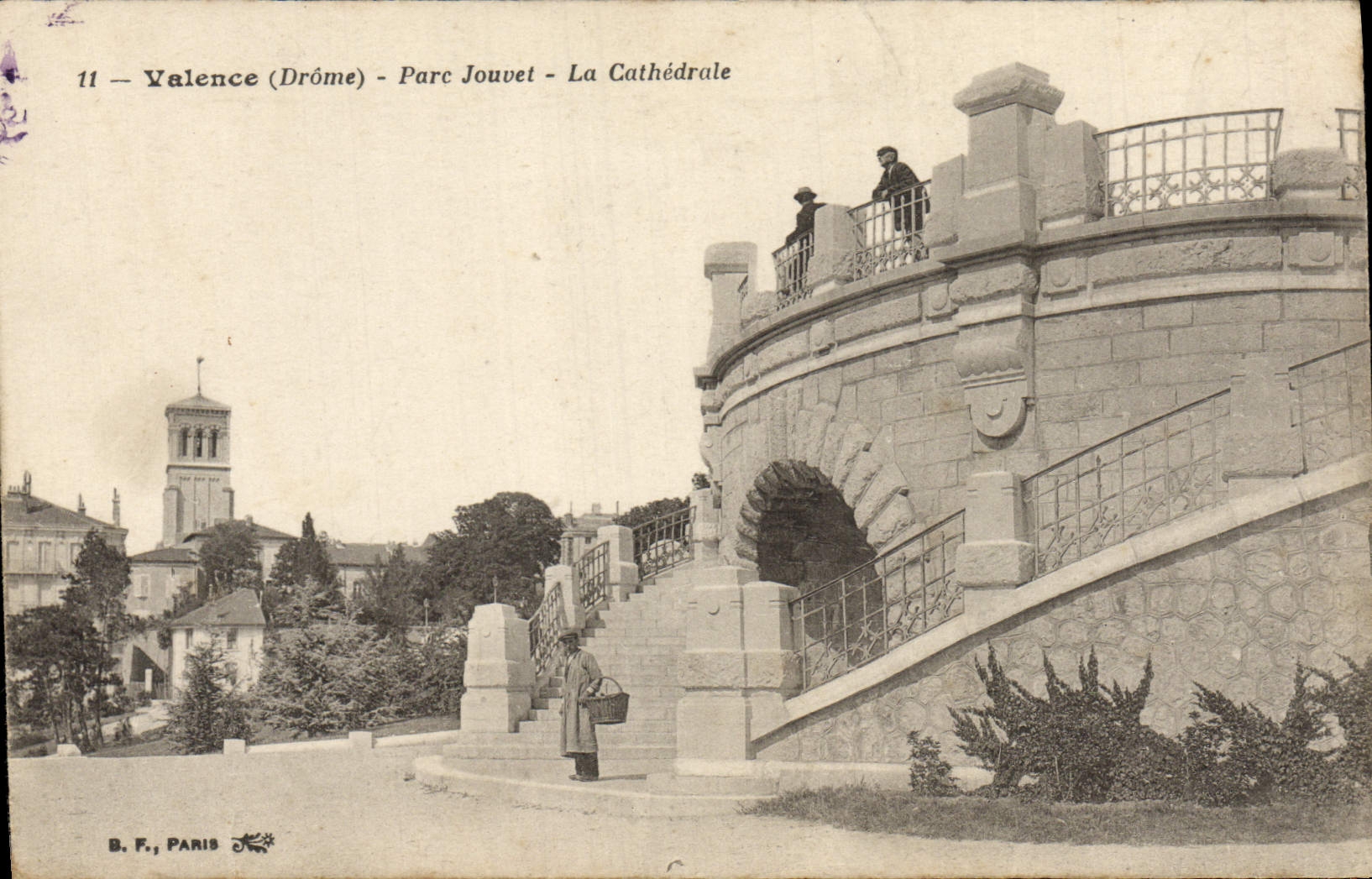 Parque de Jouvet de la valencia de la POSTAL de la VENDIMIA la catedral