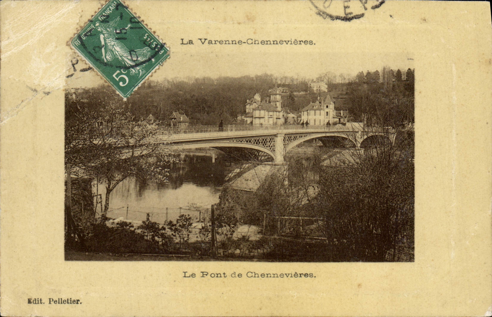VINTAGE POSTCARD the Chennevieres Game preserve the bridge