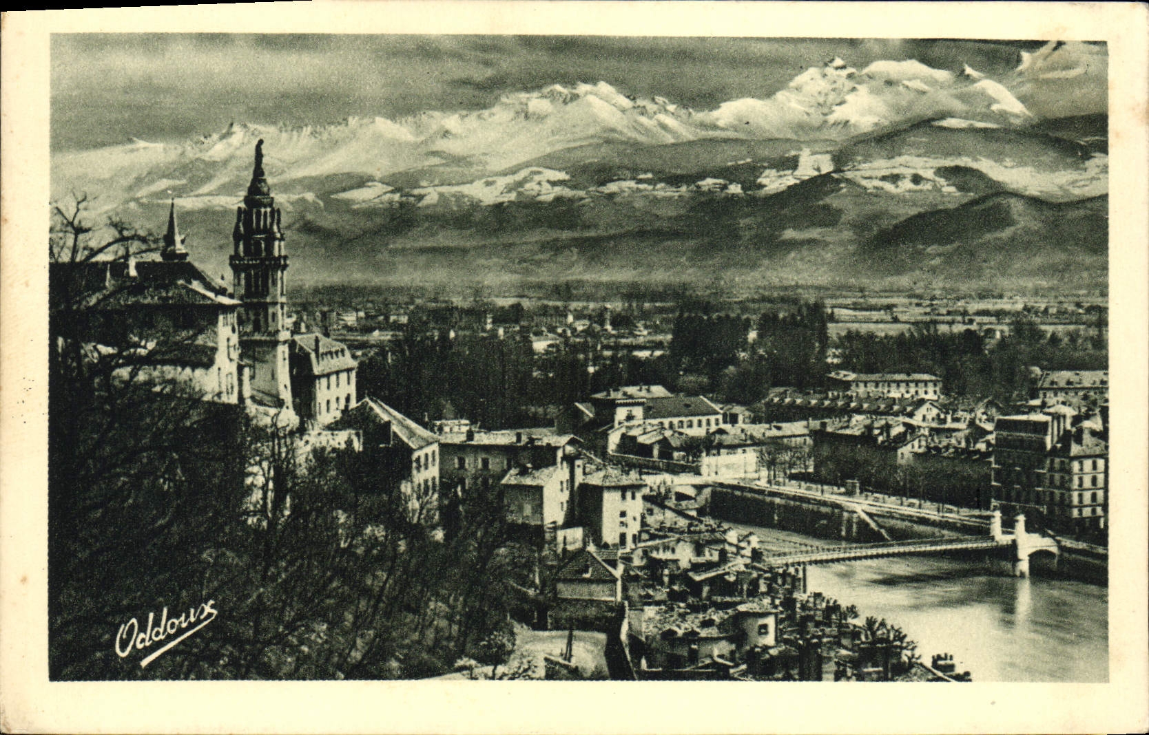 POSTAL Grenoble Sainte Marie de la VENDIMIA en de la tapa las montan@as