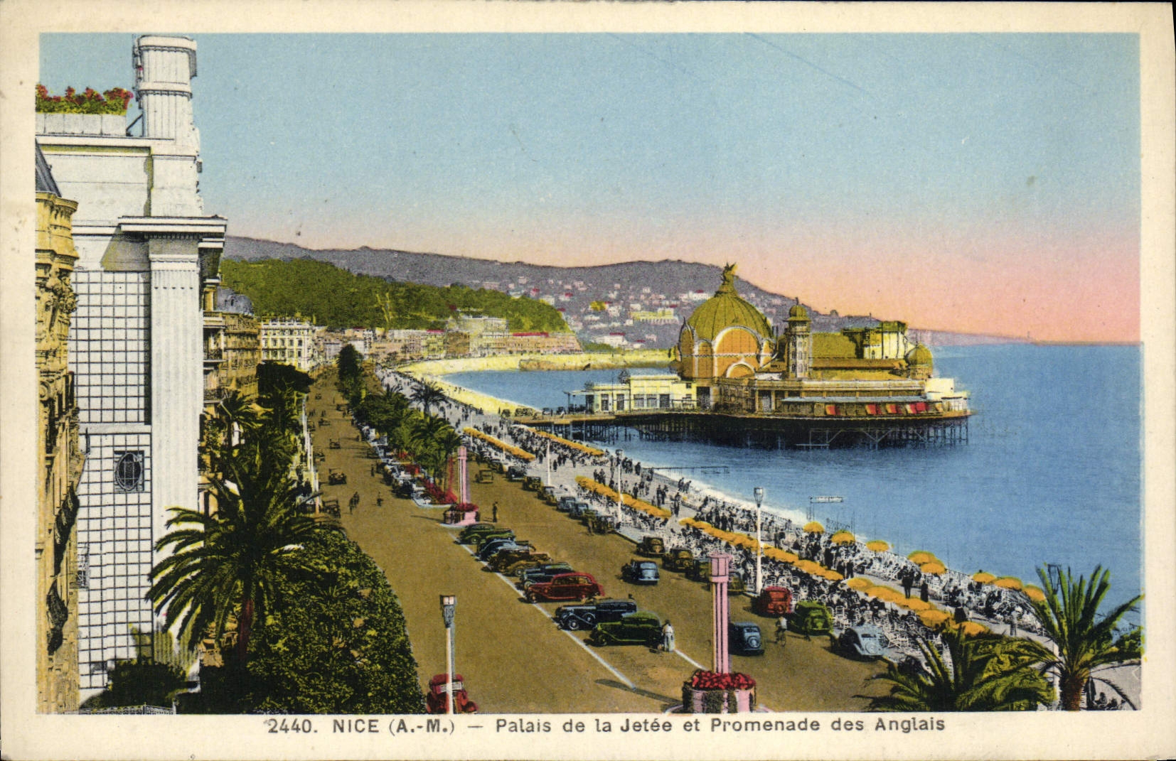 Paladar de la POSTAL de la VENDIMIA Niza del Jeté y de la caminata del inglés