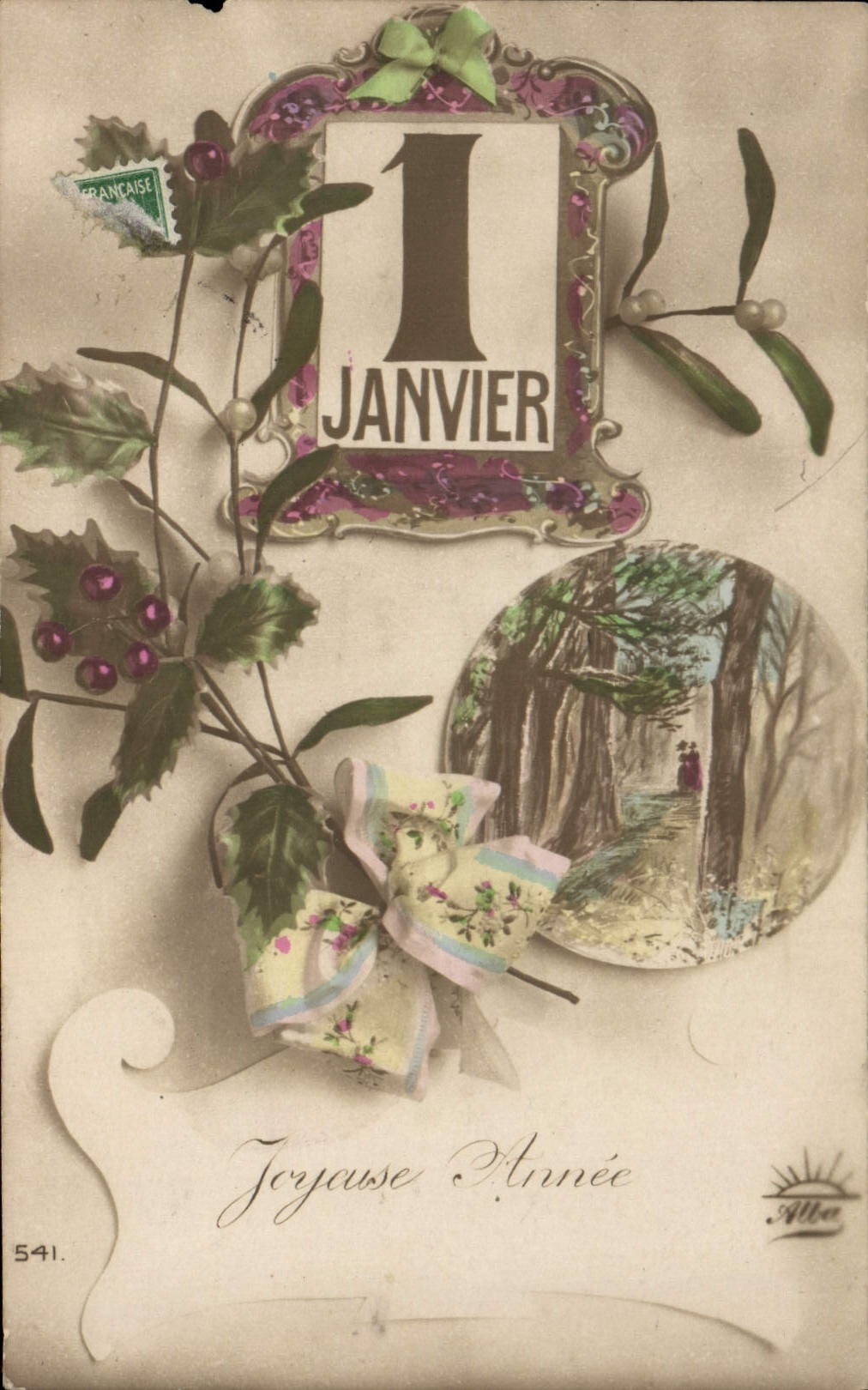 VINTAGE POSTCARD January 1st