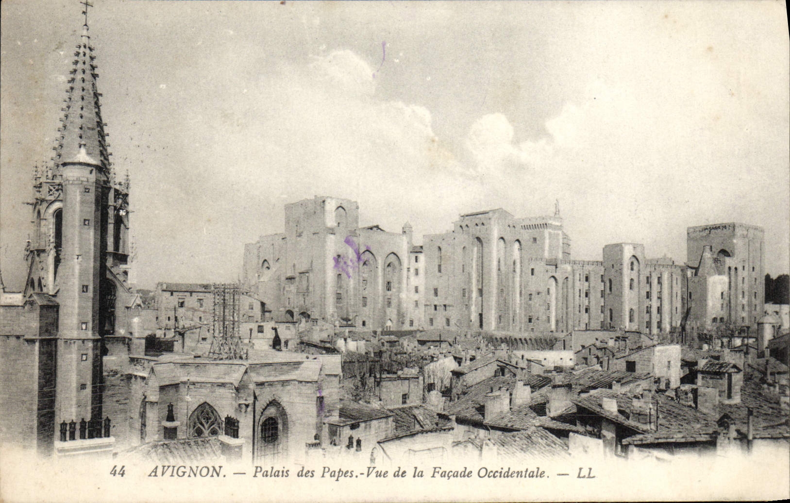 Paladar de Avignon de la POSTAL de la VENDIMIA de los papas Seen Of Fecade Western