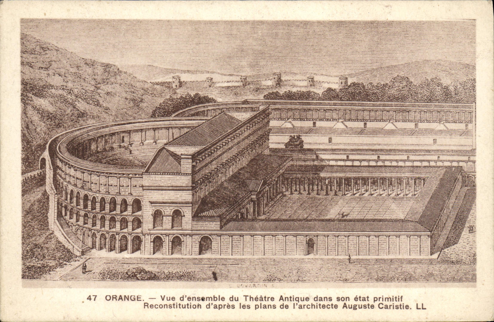 CPA Orange Vue D'Ensemble Du Theatre Antique Dans Son Etat Primitif