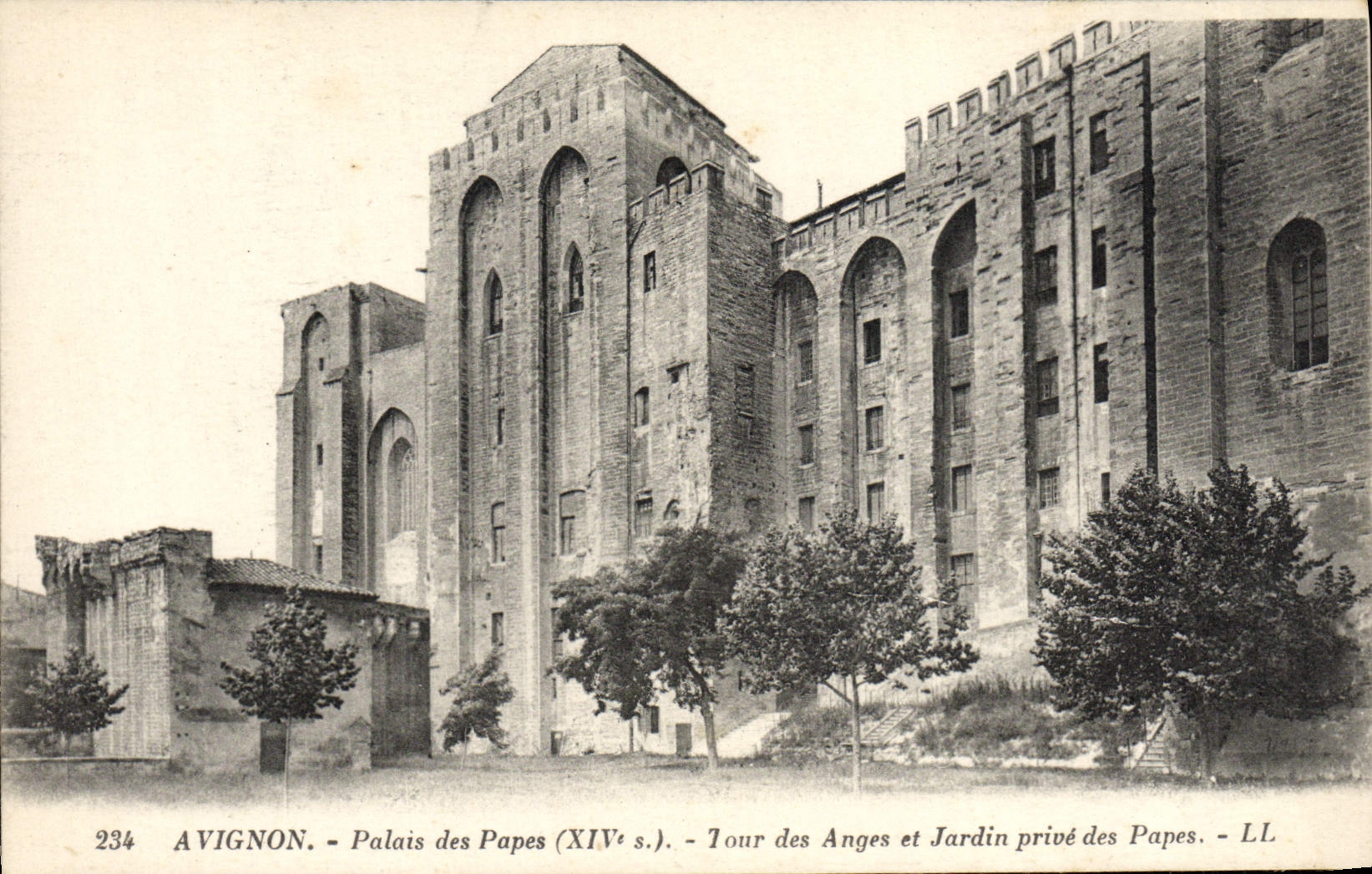 El paladar de Avignon de la POSTAL de la VENDIMIA de los papas Turn de los ángeles y del jardín priva de los papas