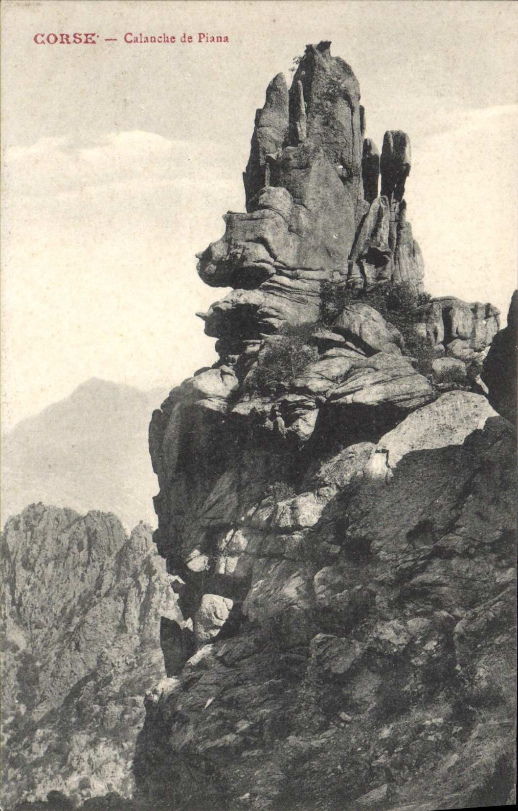 POSTAL Córcega Creek De Piana de la VENDIMIA