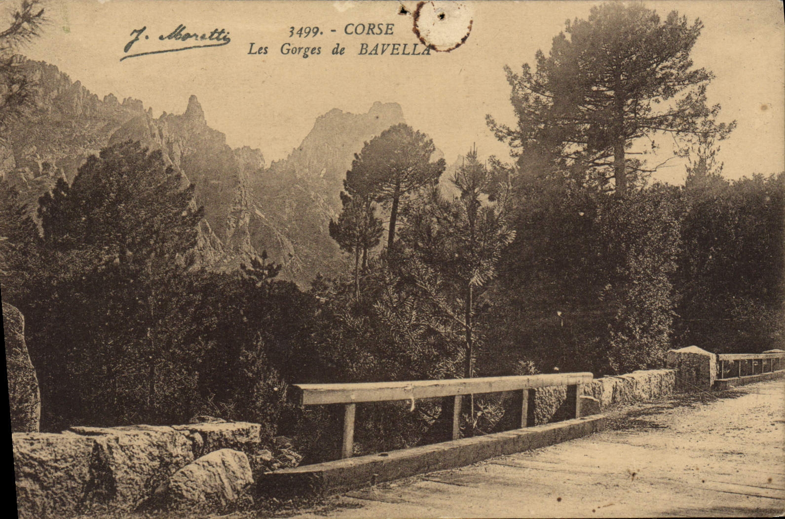 POSTAL Córcega de la VENDIMIA la catarata De Bavella