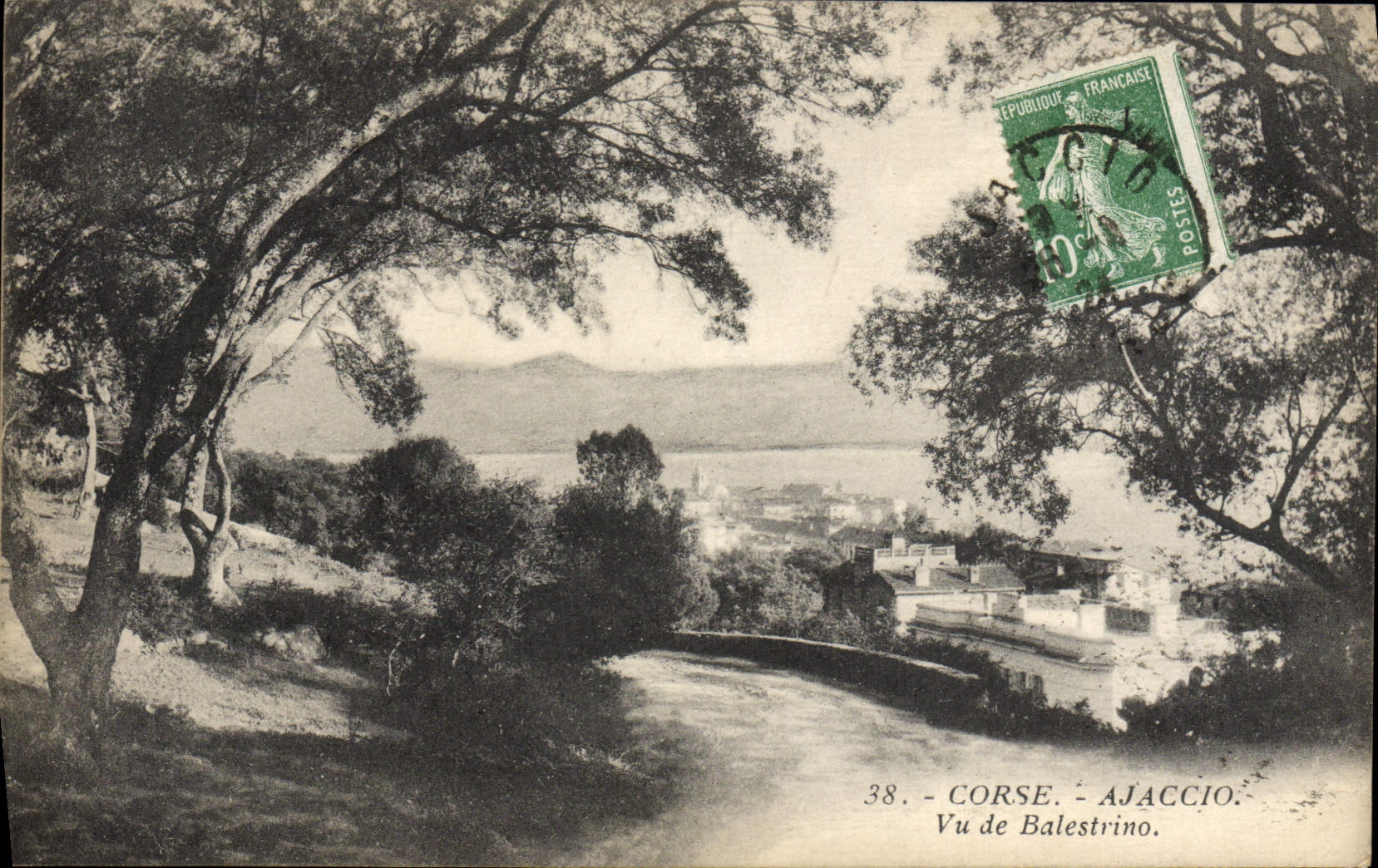 POSTAL Córcega De visto Ajacio Balestrino de la VENDIMIA