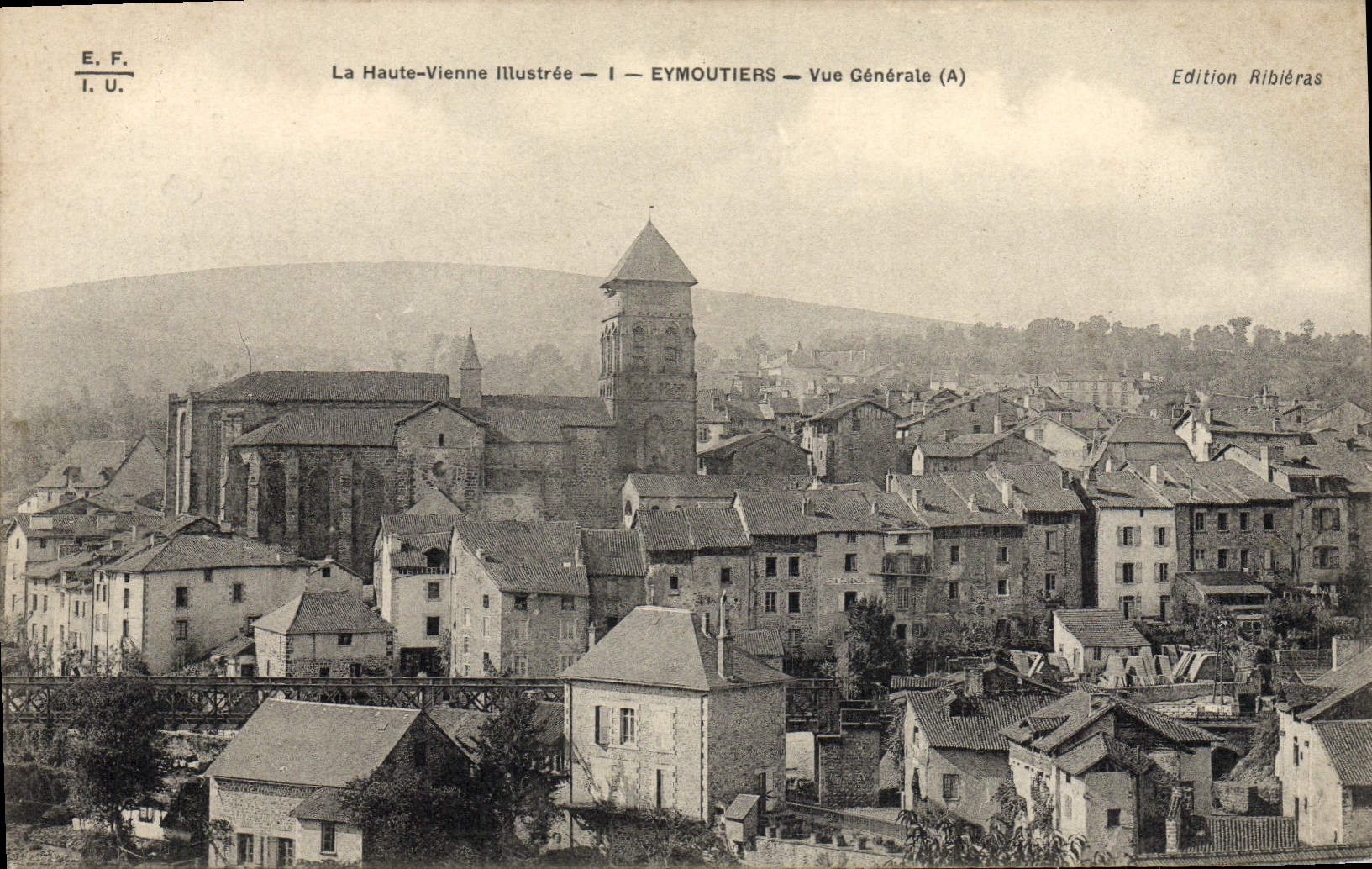 VINTAGE POSTCARD Eymoutiers View