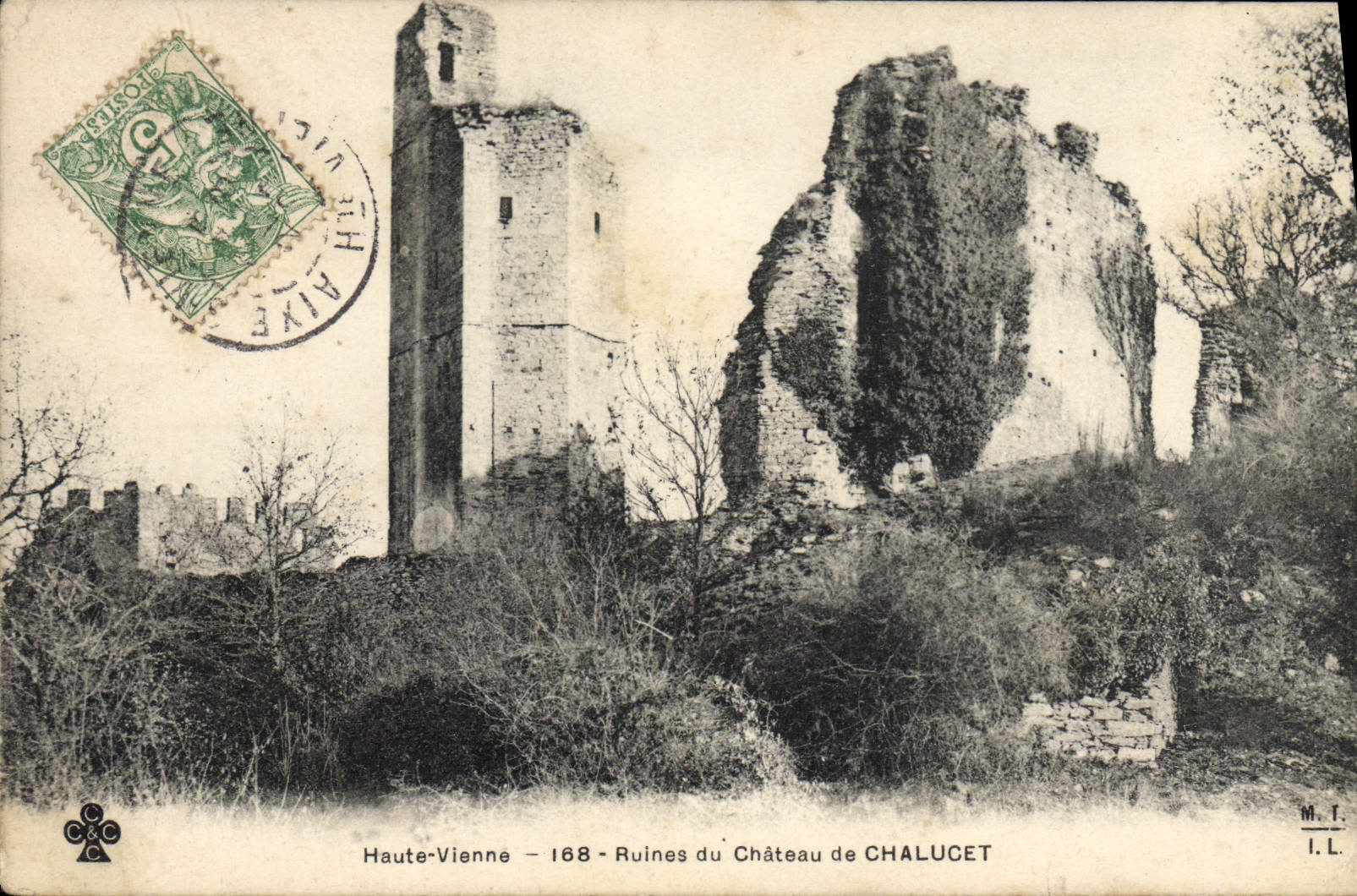 VINTAGE POSTCARD Ruins Of Castle De Chalucet