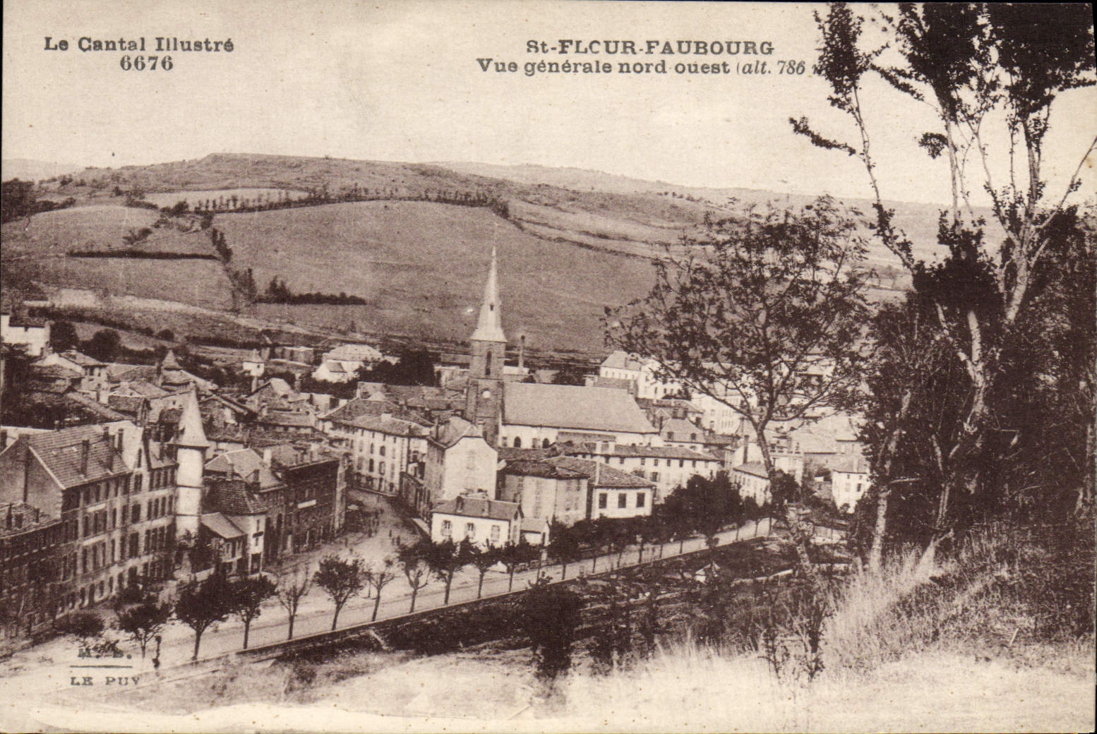 VINTAGE POSTCARD St Flour Suburb View Northern West
