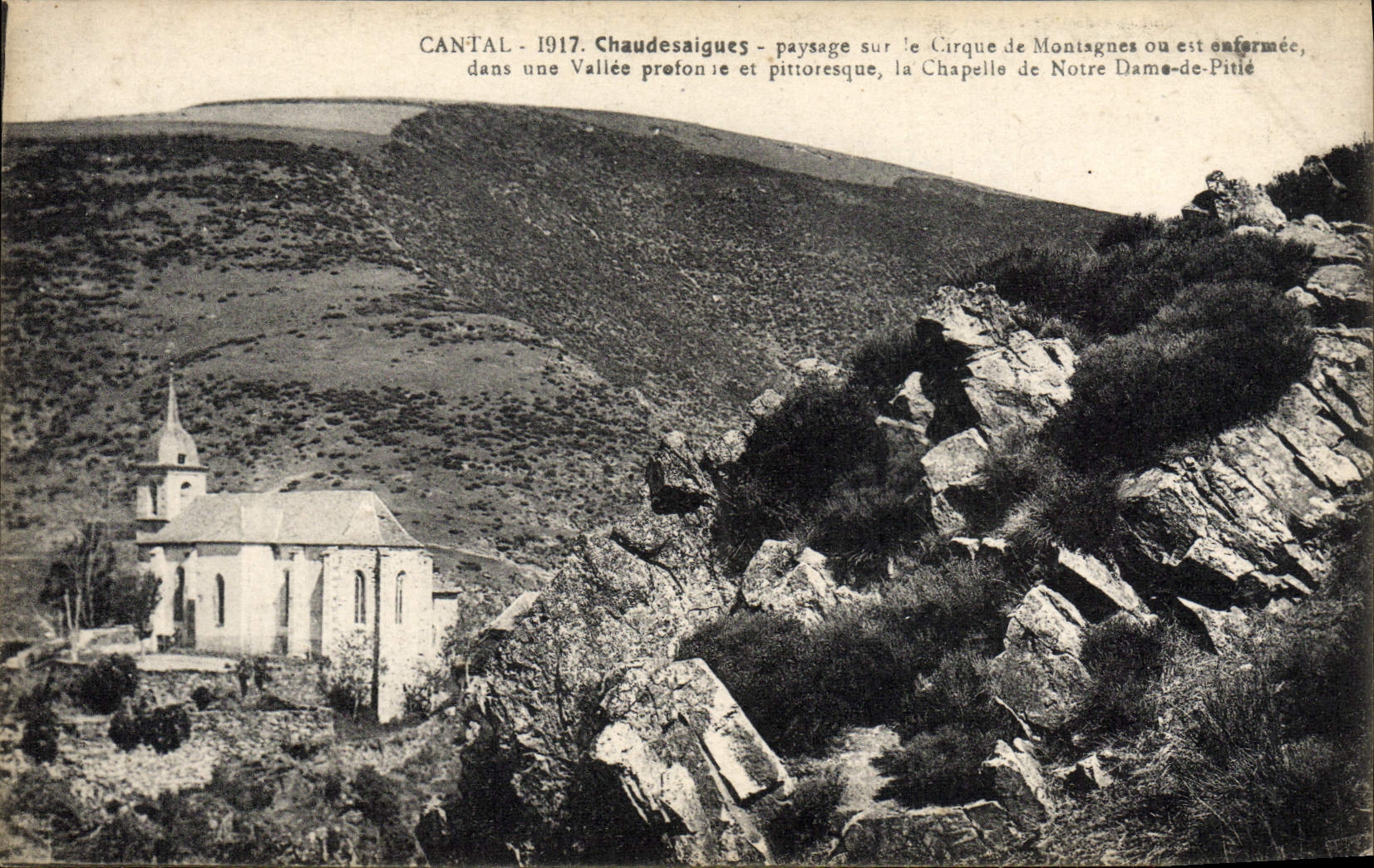 VINTAGE POSTCARD Cantal Chaudesaigues Landscape On the Circus of Mountains