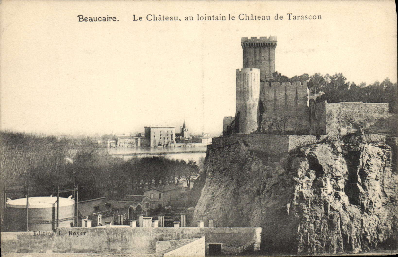 VINTAGE POSTCARD Beaucaire the Castle With the Distance the Castle De Tarascon