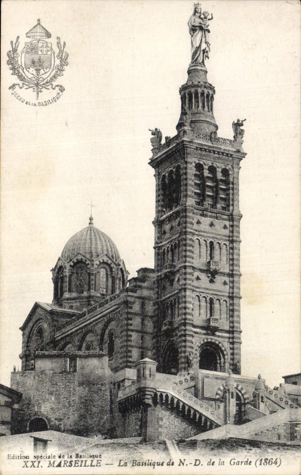 CPA Marseille La Basilique de ND de la Garde 