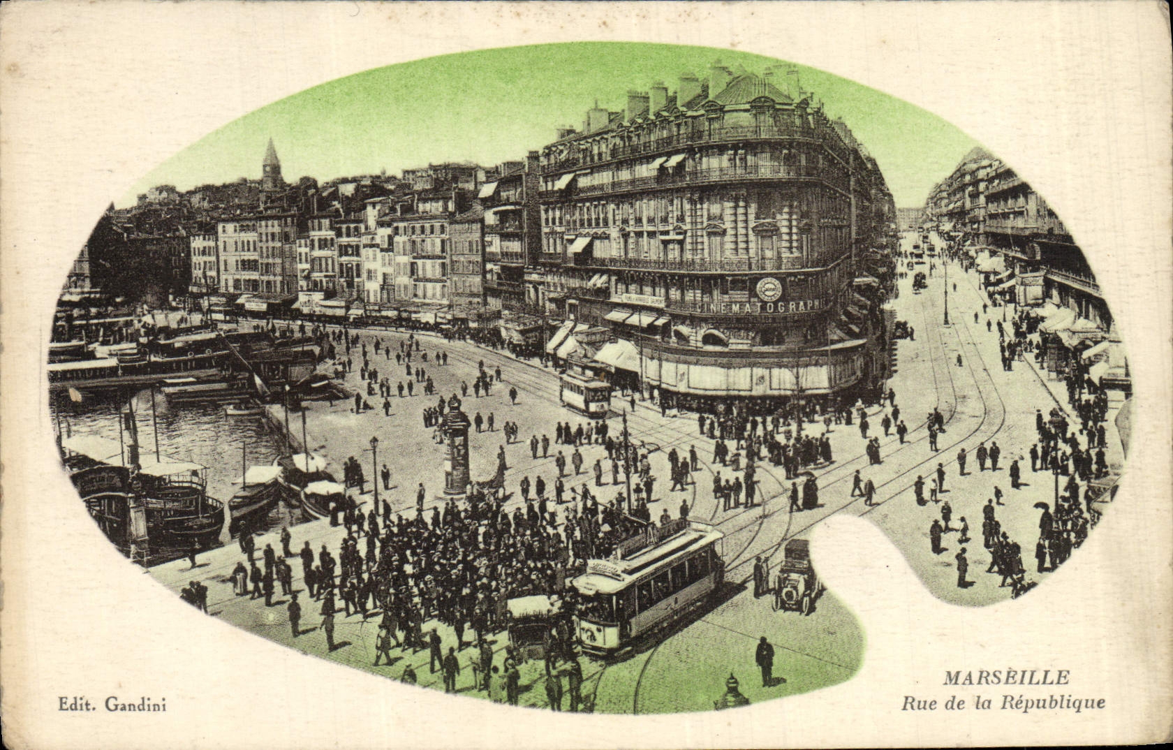 CPA Marseille Rue de la Republique Tramway