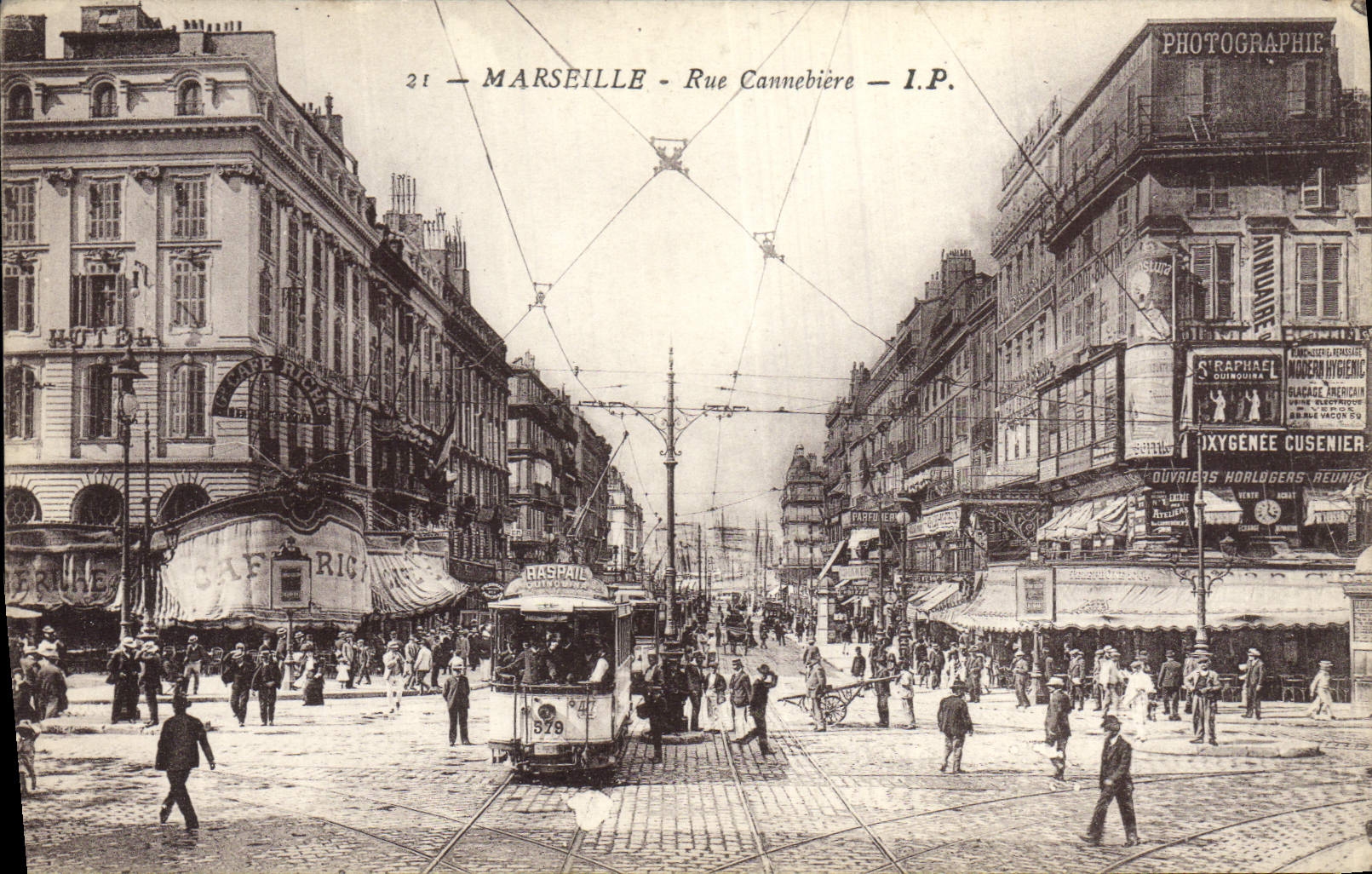 CPA Marseille Rue Cannebiere Tramway