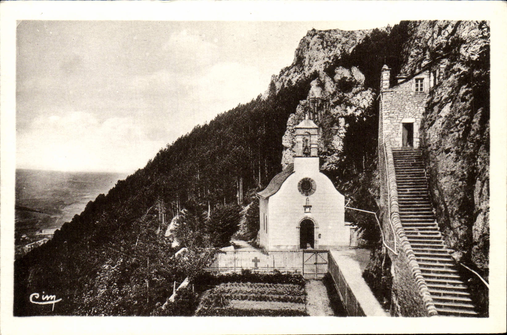 VINTAGE POSTCARD Mende Hermitage St Privat and Sommet of the Mimat Mount