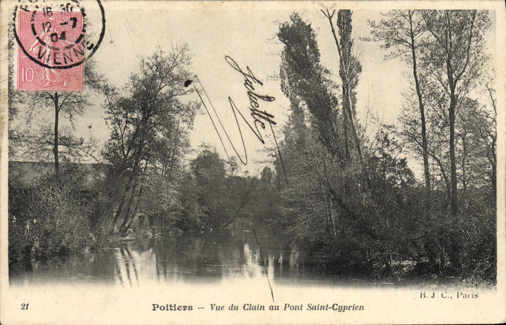 CPA Poitiers Vue du Clain au Pont Saint Cyprien