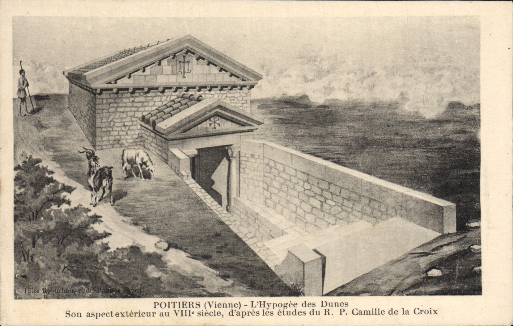 CPA Poitiers L'Hypogee des Dunes Chevre Bouc