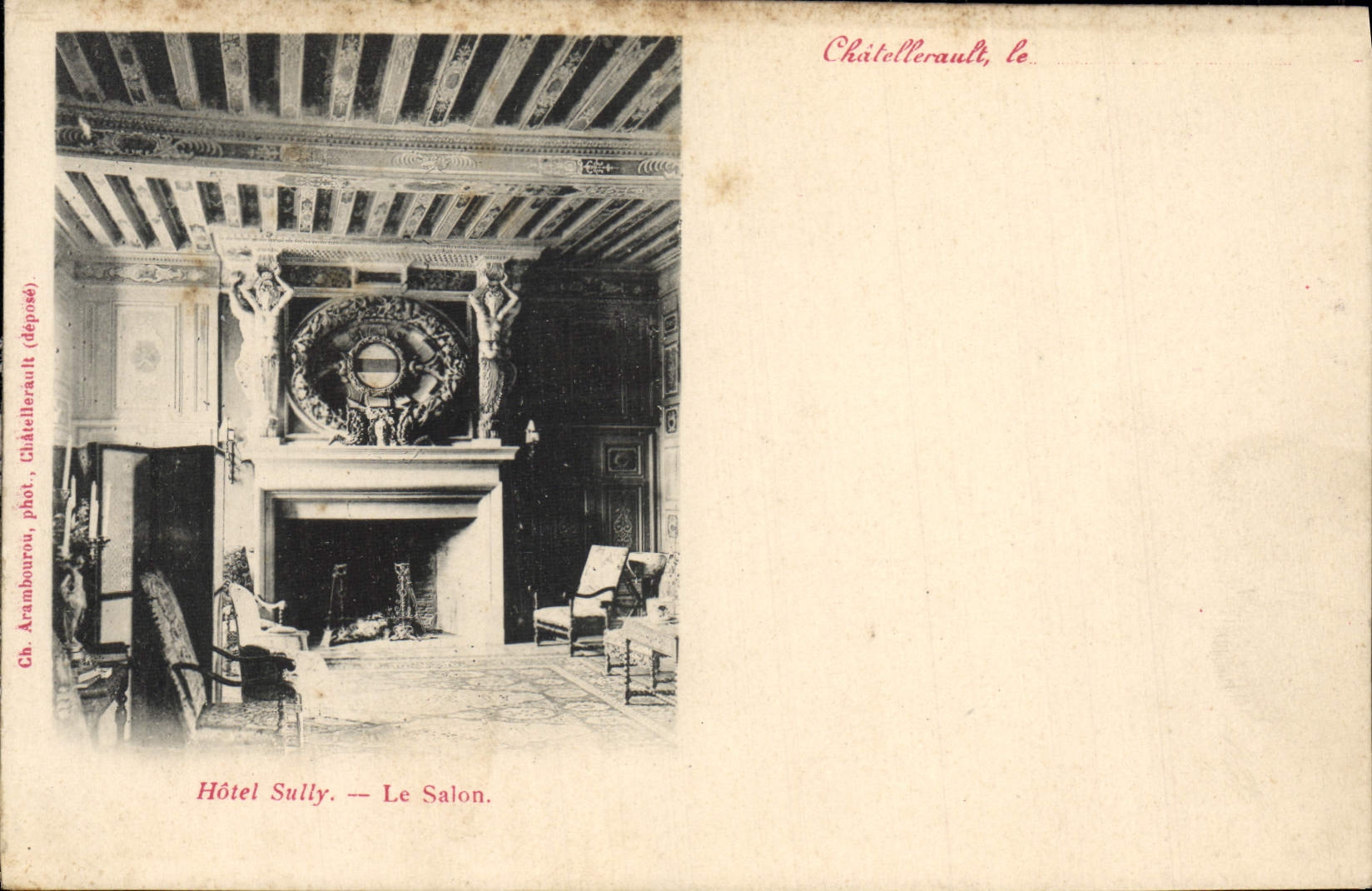 CPA Chatellerault le Hotel Sully Le Salon