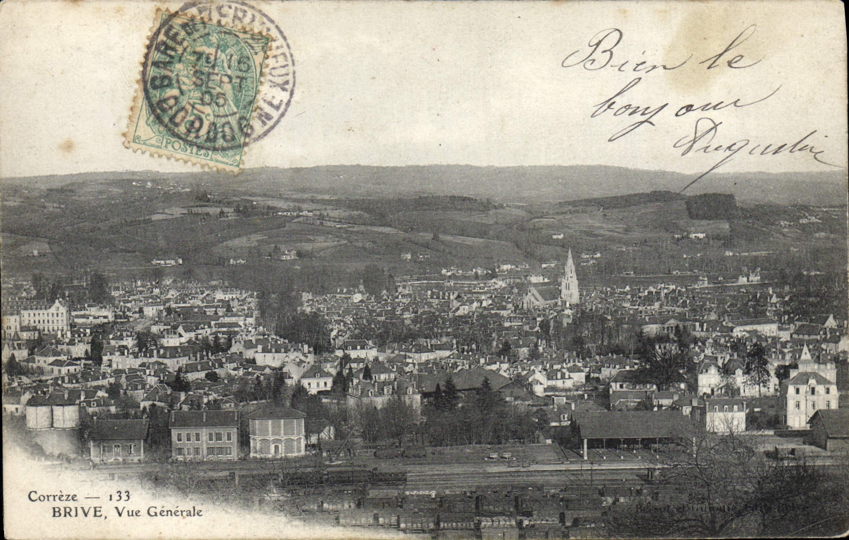 VINTAGE POSTCARD Brive View