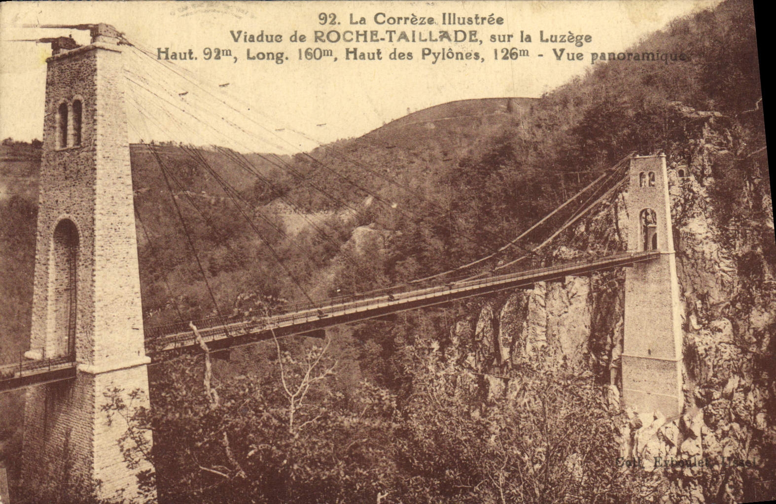 CPA Viaduc de Roche Taillade sur la Luzege Vue panoramique