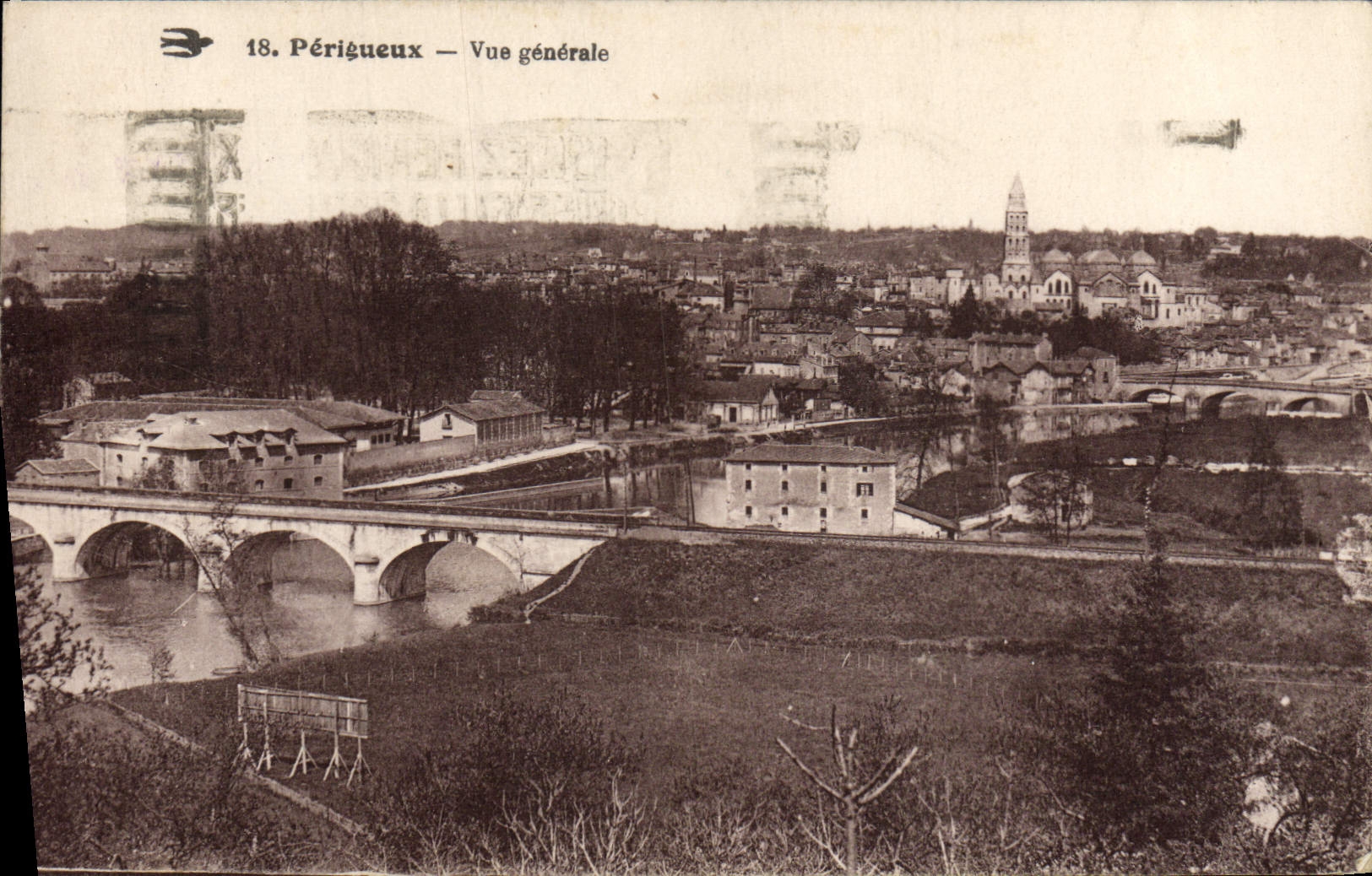 VINTAGE POSTCARD Périgueux View Plane